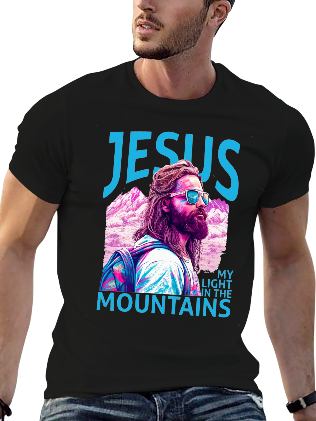 Jesus My Light in the Mountains Graphic T-Shirt