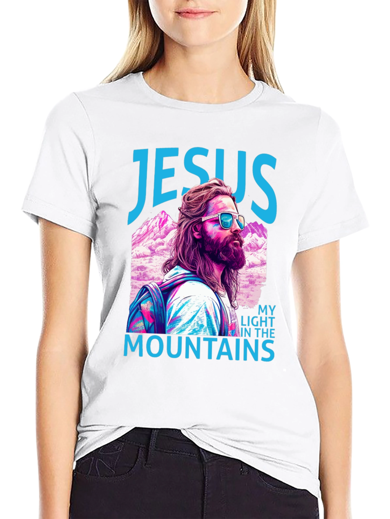 Jesus My Light in the Mountains Graphic T-Shirt