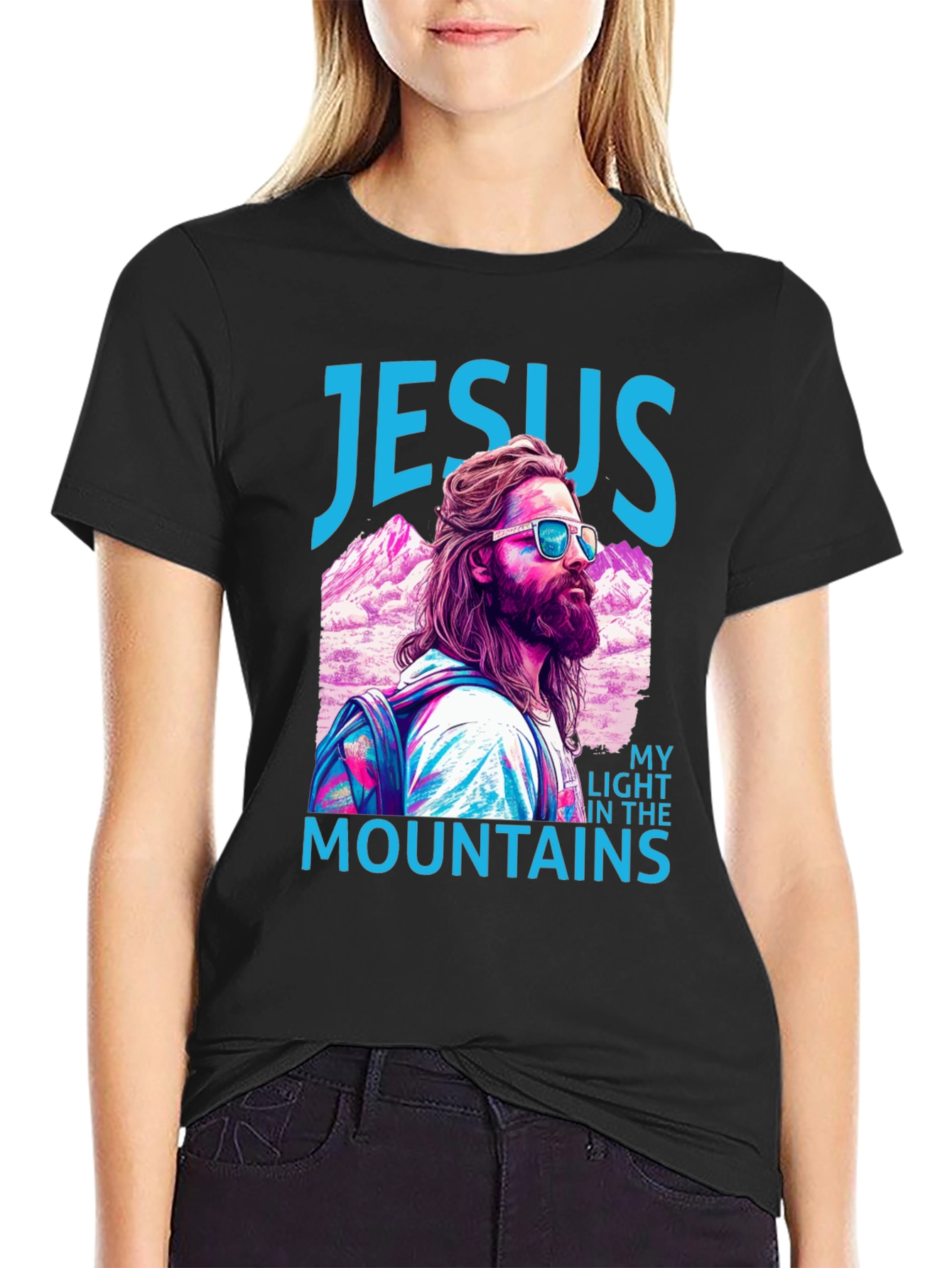 Jesus My Light in the Mountains Graphic T-Shirt