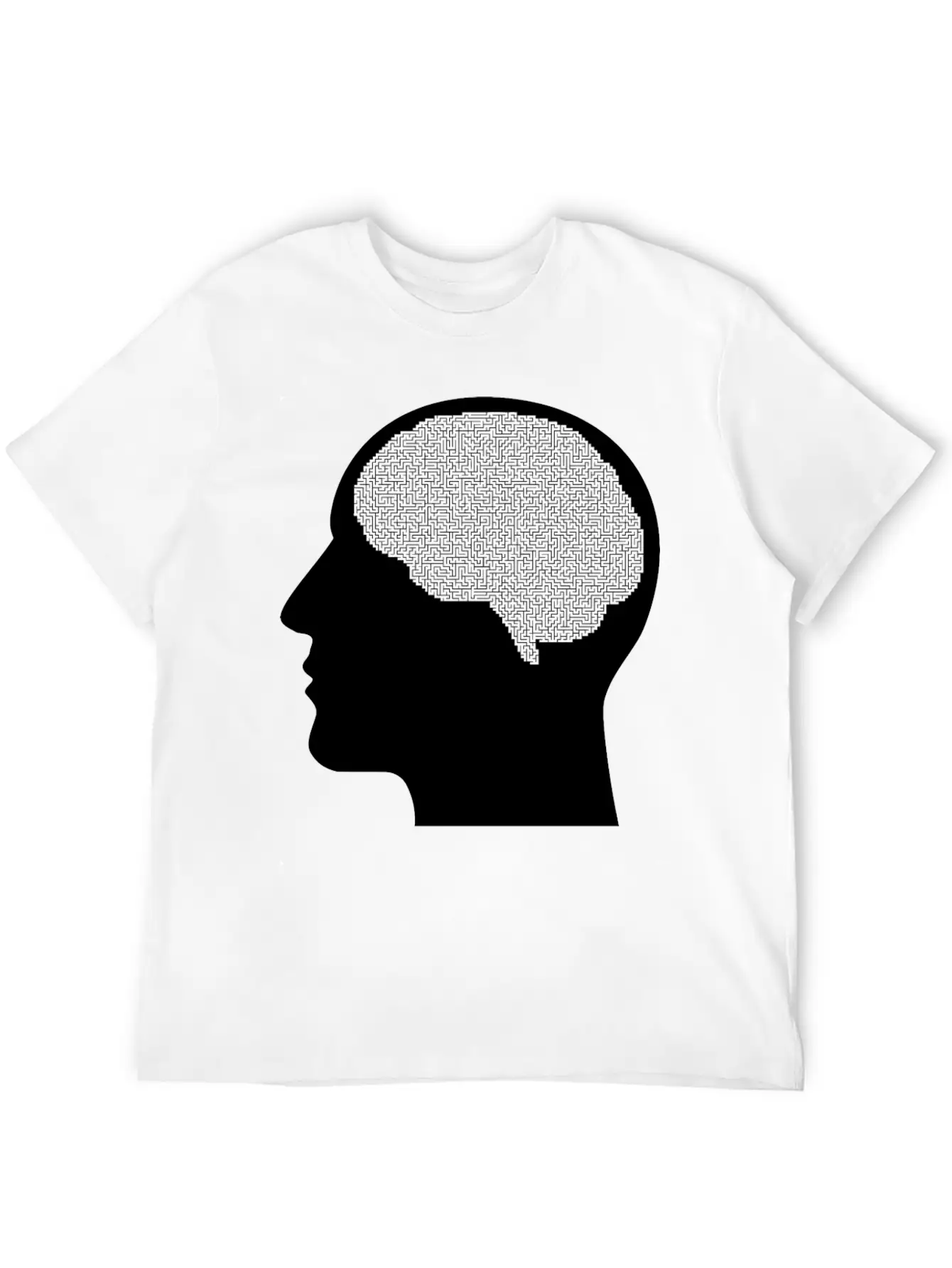 Brain Maze Man Silhouette Unisex Casual T-Shirt – Clean Design For Daily Comfort