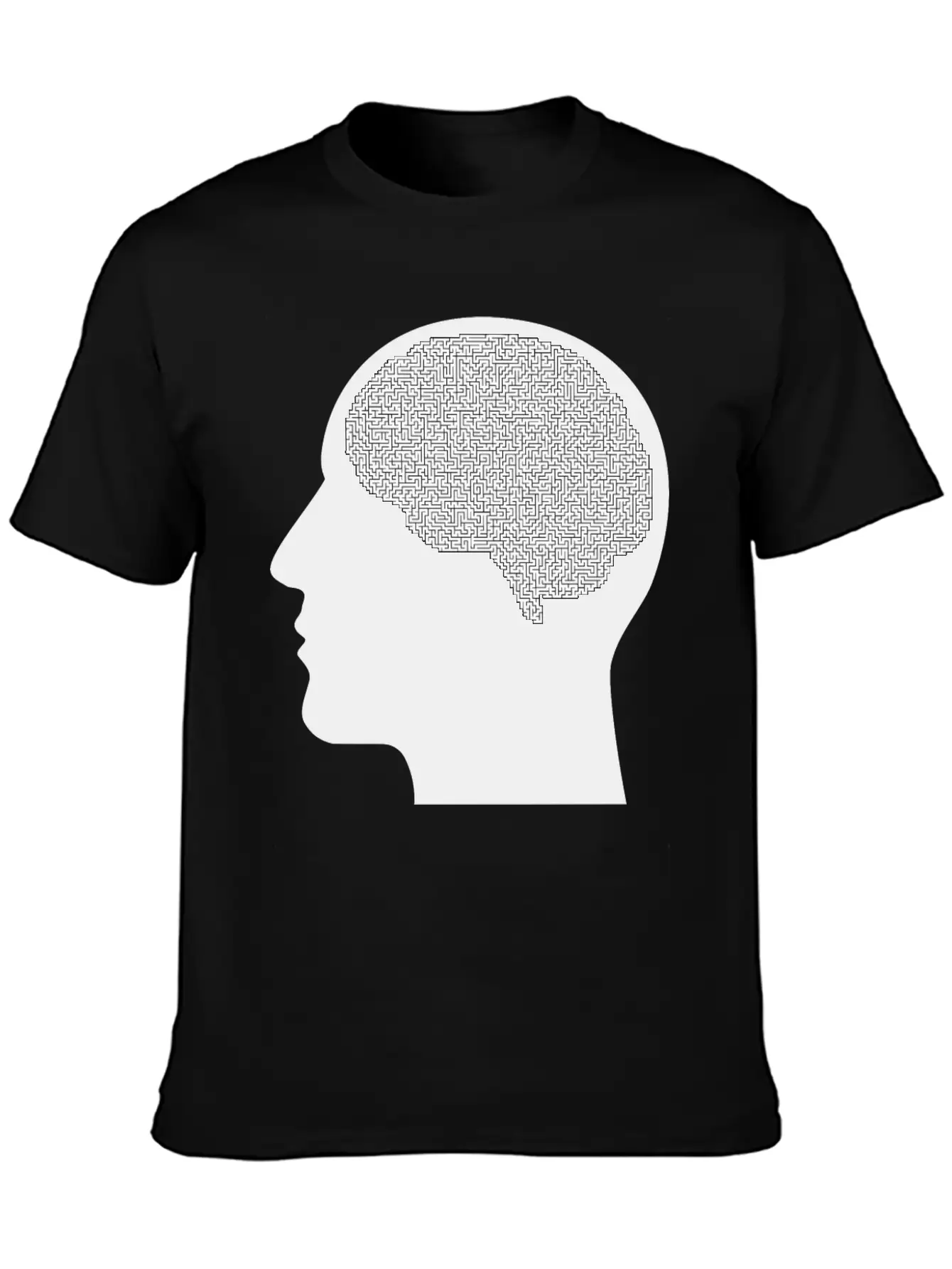 Brain Maze Man Silhouette Unisex Casual T-Shirt – Clean Design For Daily Comfort