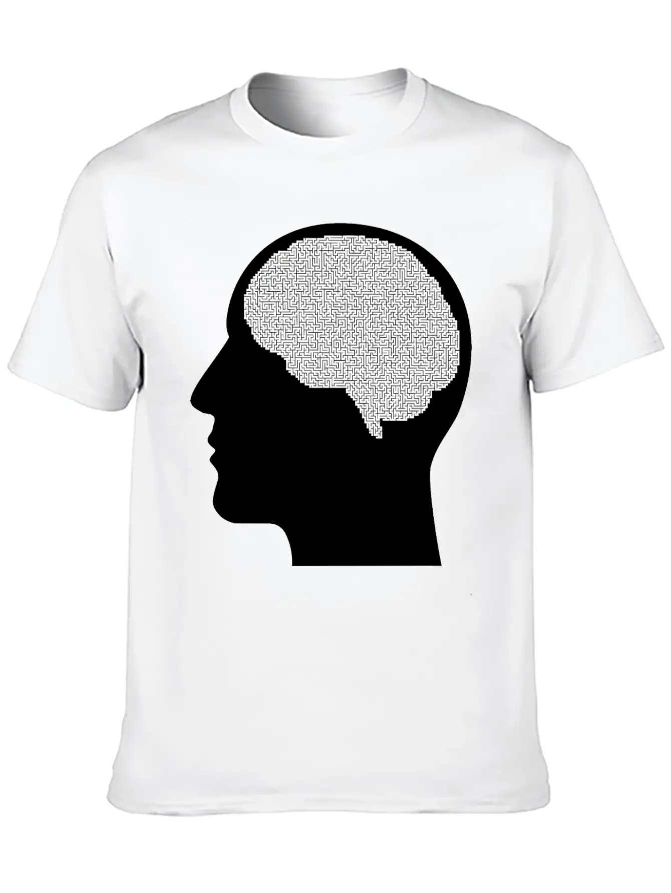 Brain Maze Man Silhouette Unisex Casual T-Shirt – Clean Design For Daily Comfort