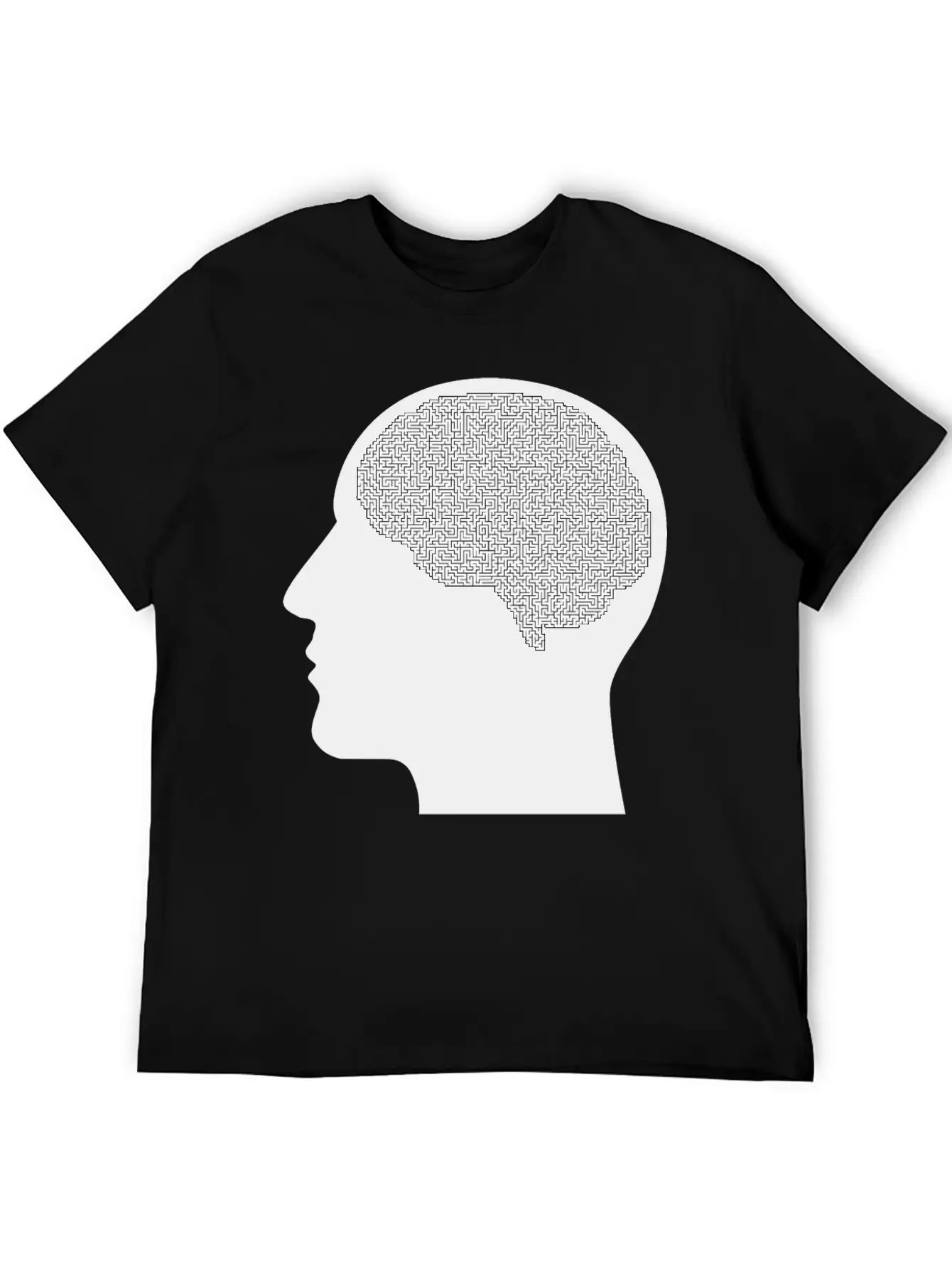 Brain Maze Man Silhouette Unisex Casual T-Shirt – Clean Design For Daily Comfort