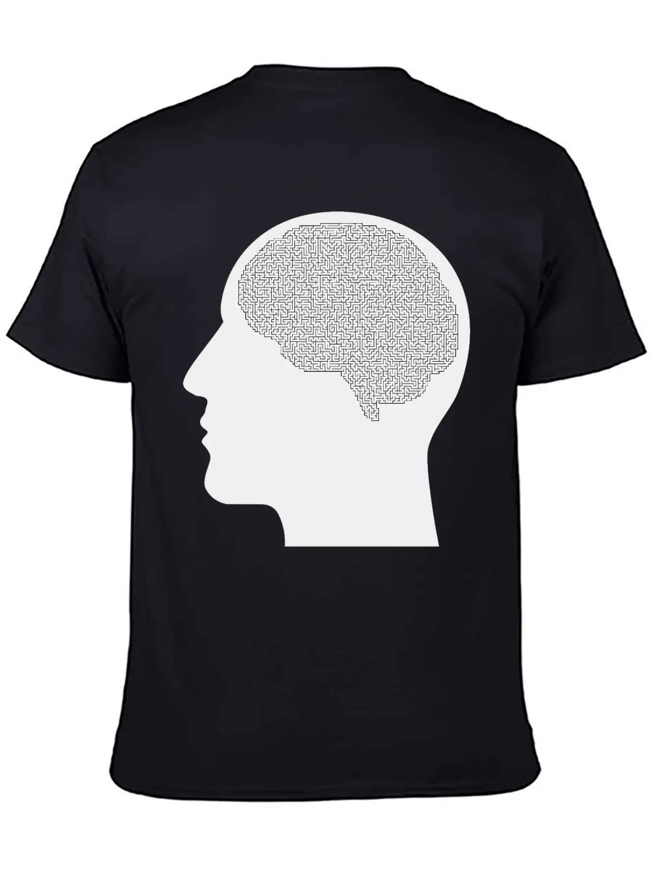 Brain Maze Man Silhouette Unisex Casual T-Shirt – Clean Design For Daily Comfort