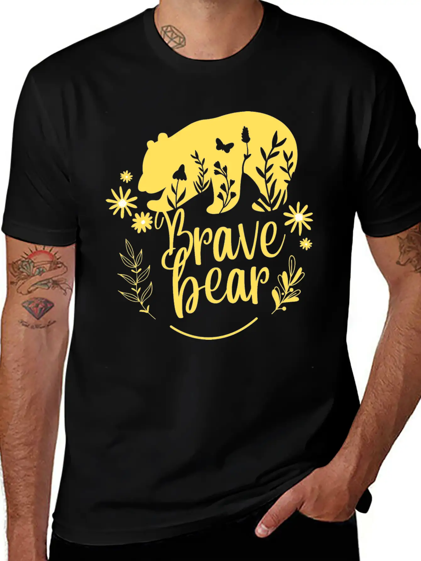 BRAVE BEAR Unisex Casual T-Shirt – Clean Design For Daily Comfort