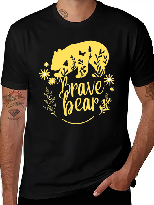 BRAVE BEAR Unisex Casual T-Shirt – Clean Design For Daily Comfort