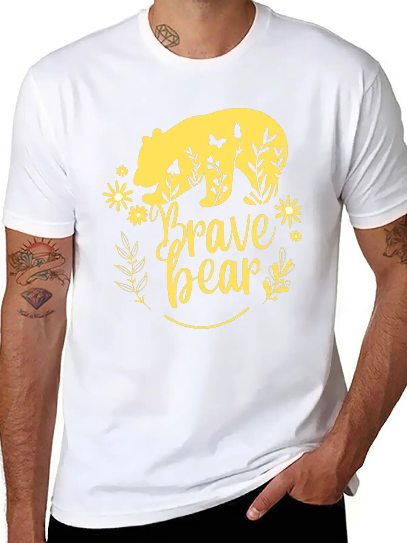 BRAVE BEAR Unisex Casual T-Shirt – Clean Design For Daily Comfort