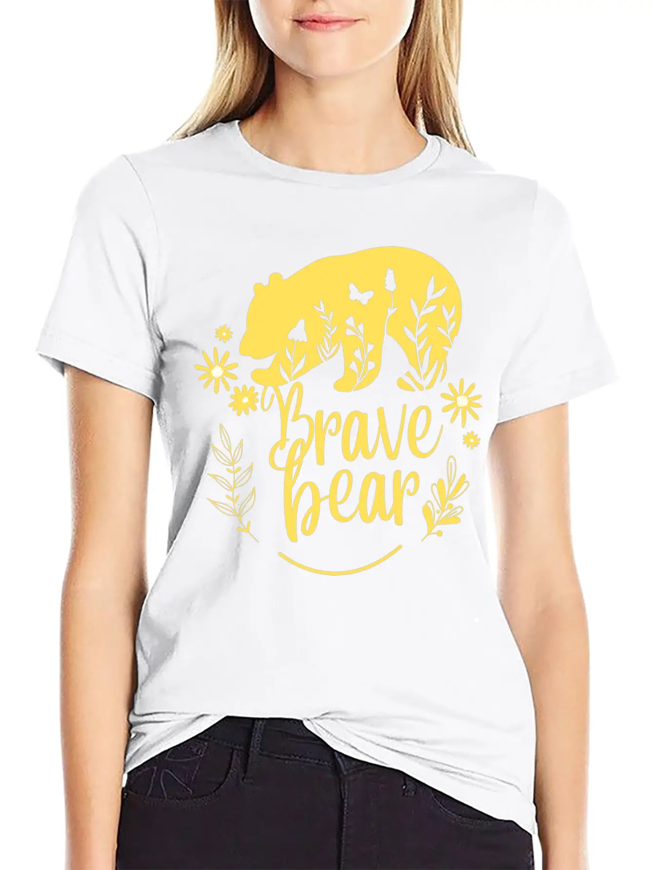 BRAVE BEAR Unisex Casual T-Shirt – Clean Design For Daily Comfort