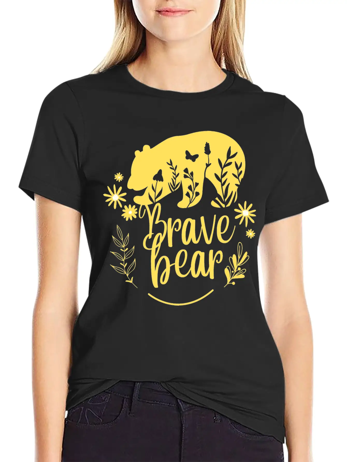 BRAVE BEAR Unisex Casual T-Shirt – Clean Design For Daily Comfort