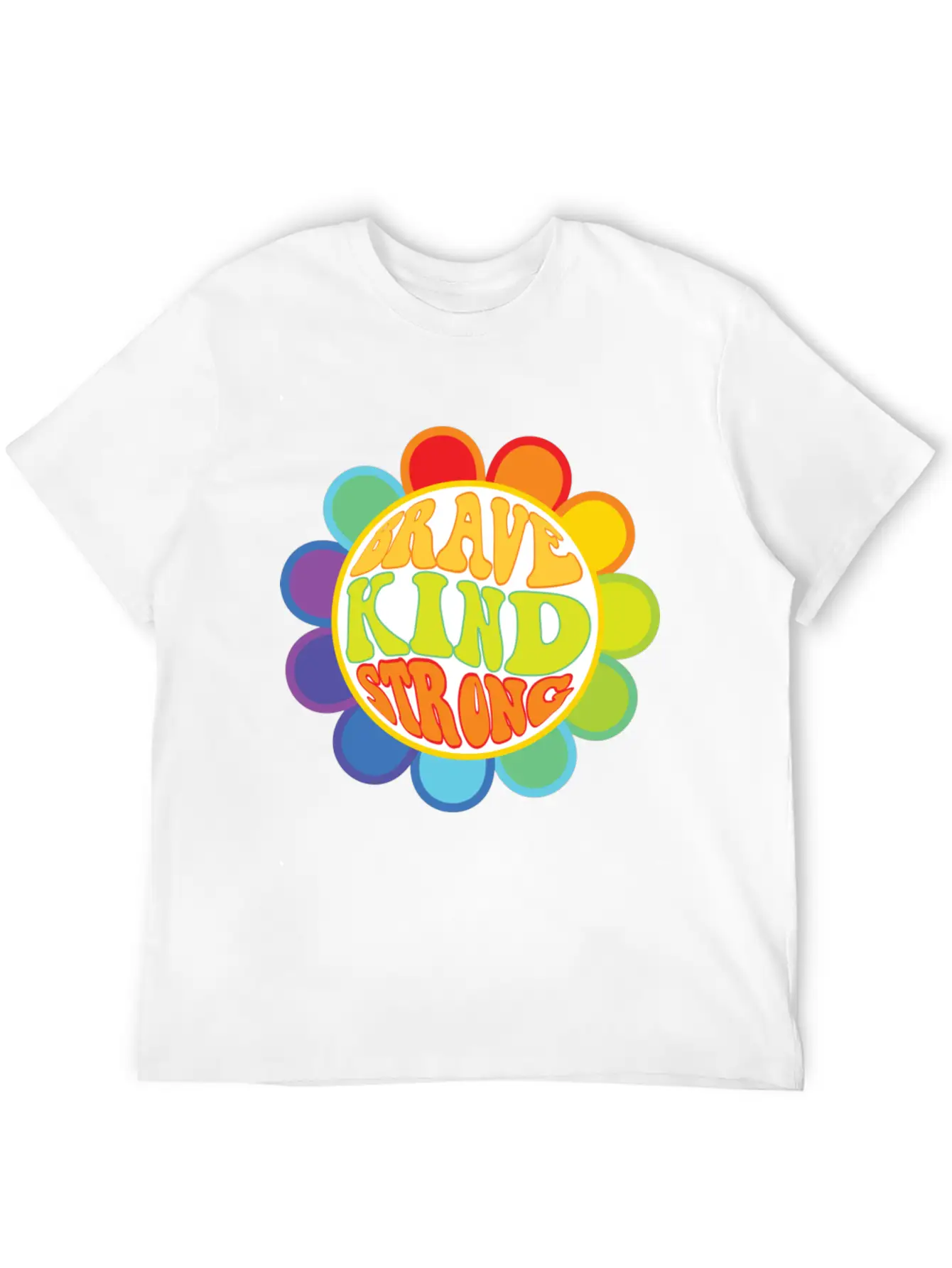 Brave Kind Strong - Inspirational Sticker Unisex Casual T-Shirt – Clean Design For Daily Comfort