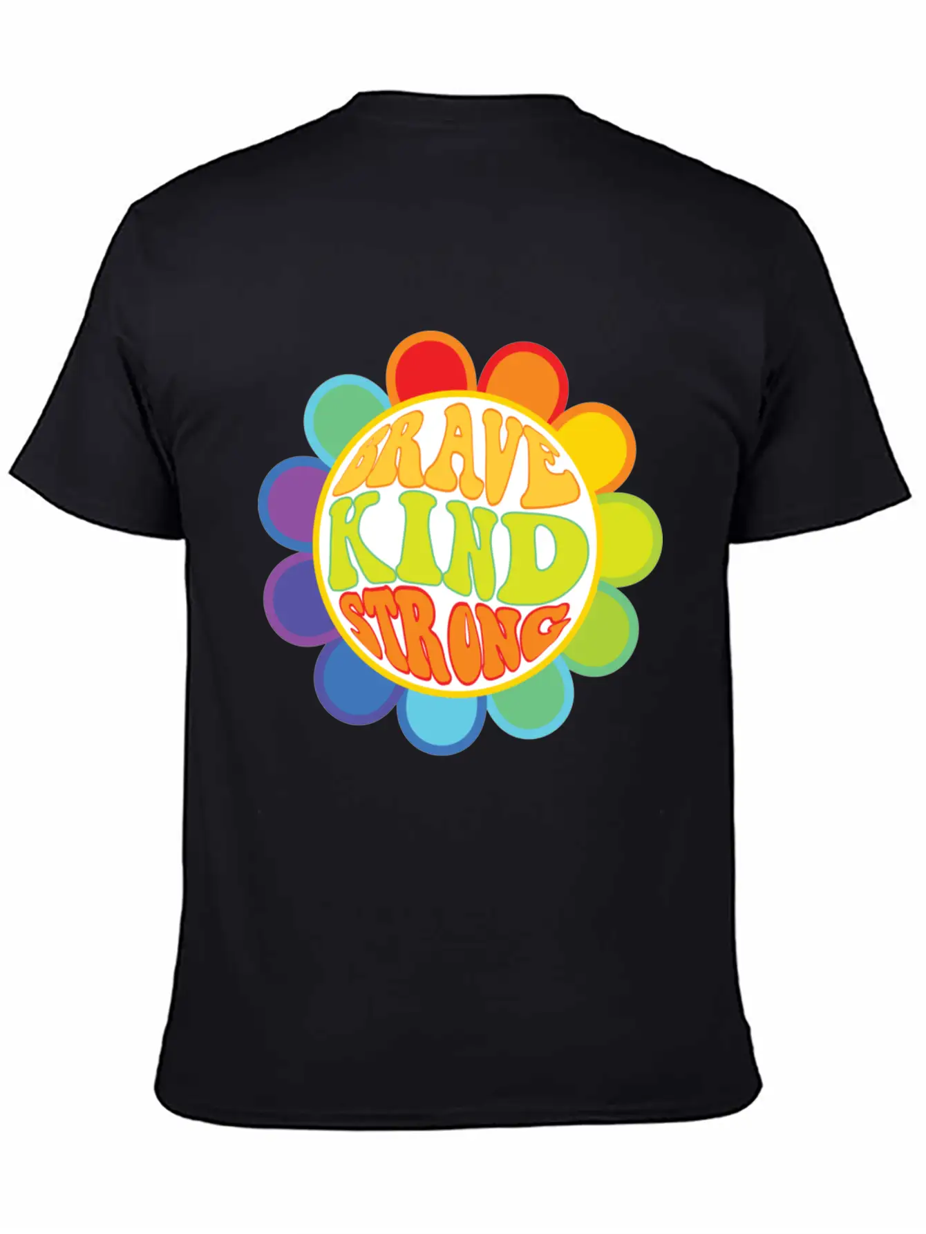 Brave Kind Strong - Inspirational Sticker Unisex Casual T-Shirt – Clean Design For Daily Comfort