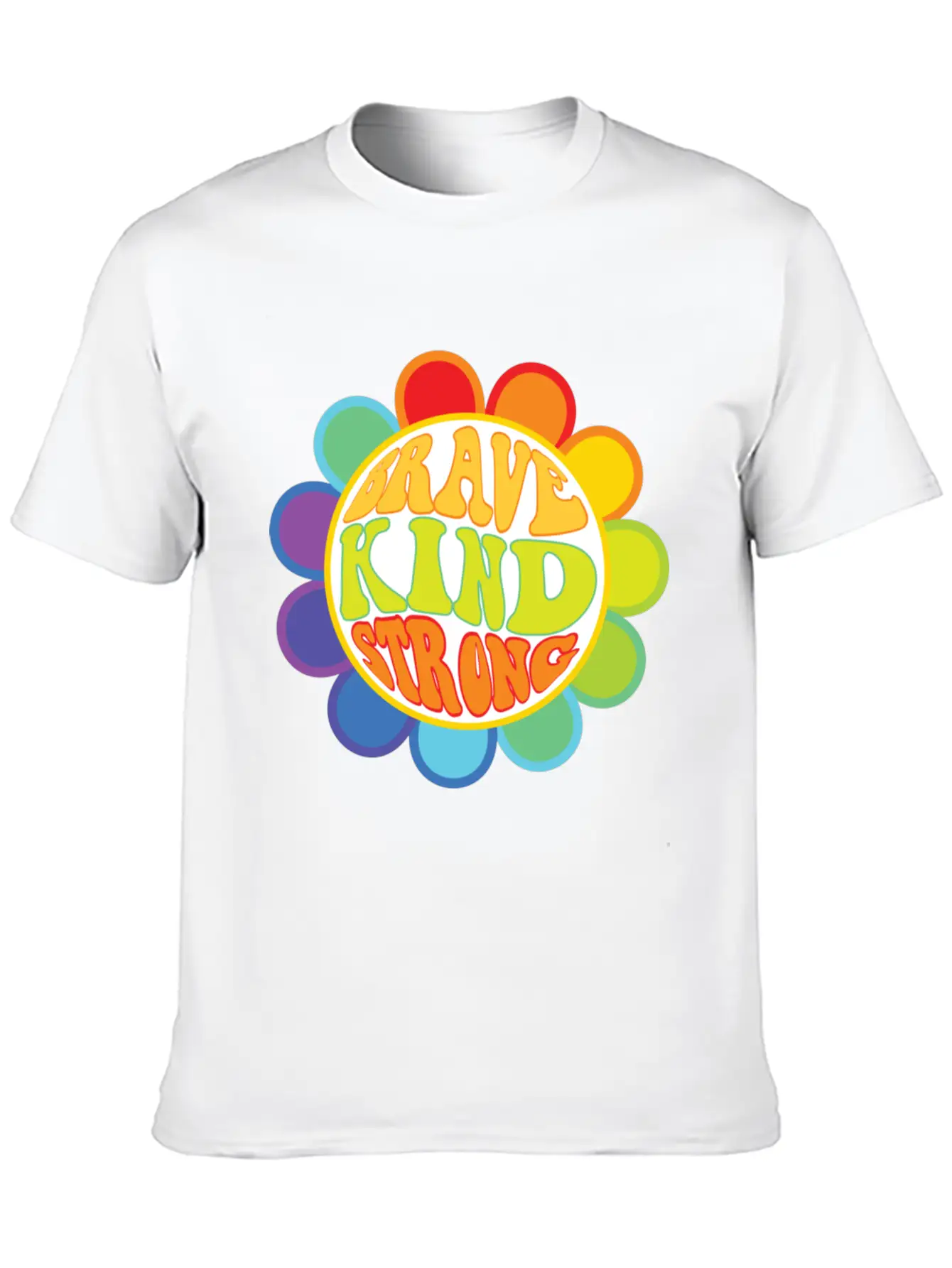 Brave Kind Strong - Inspirational Sticker Unisex Casual T-Shirt – Clean Design For Daily Comfort