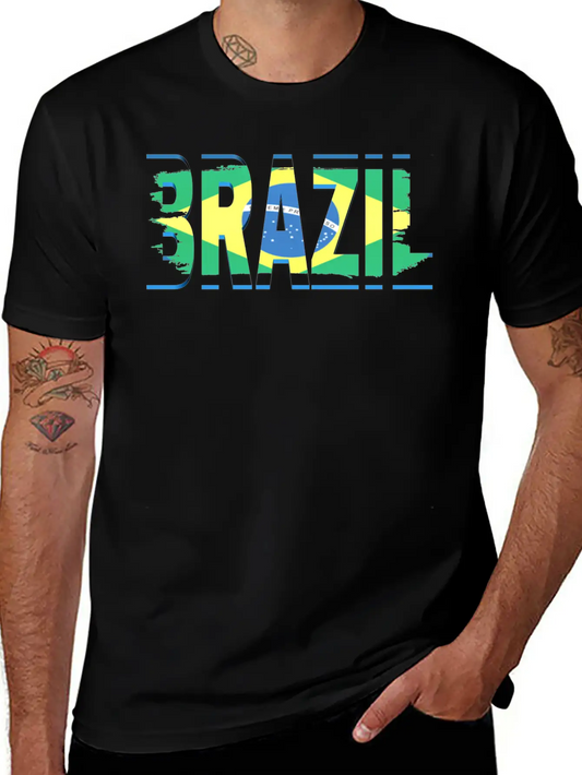 Brazil Art Text Unisex Casual T-Shirt – Clean Design For Daily Comfort
