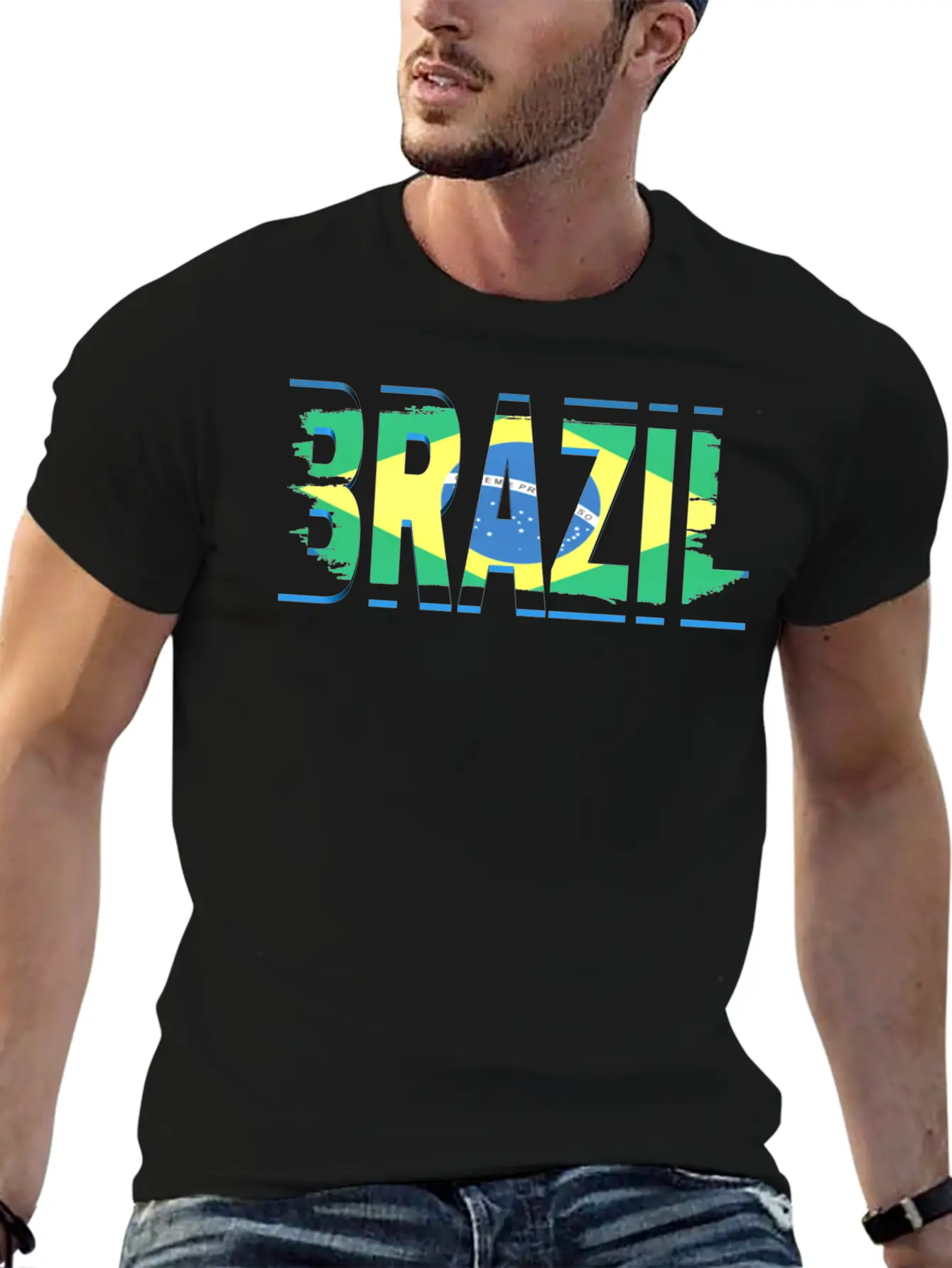 Brazil Art Text Unisex Casual T-Shirt – Clean Design For Daily Comfort