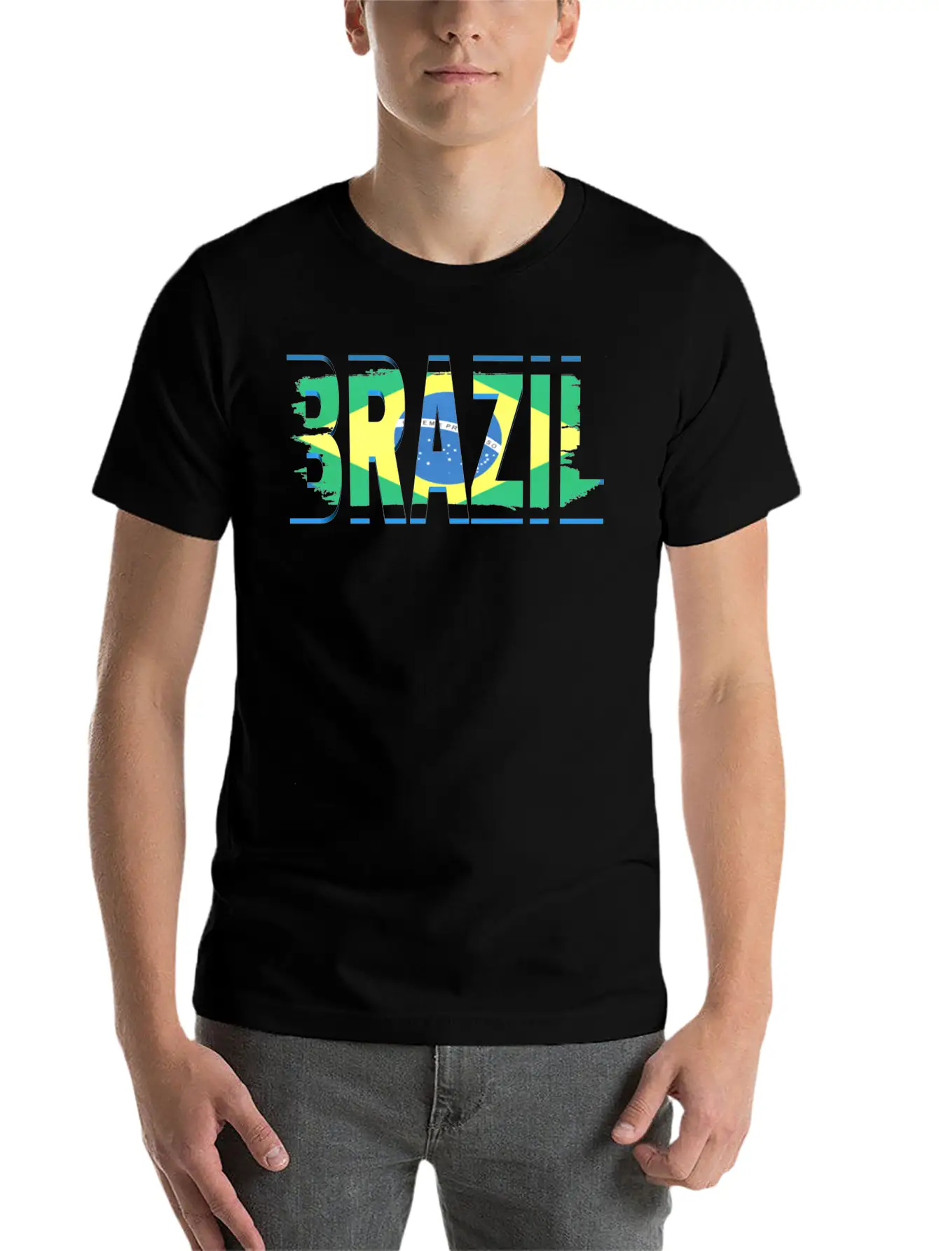 Brazil Art Text Unisex Casual T-Shirt – Clean Design For Daily Comfort