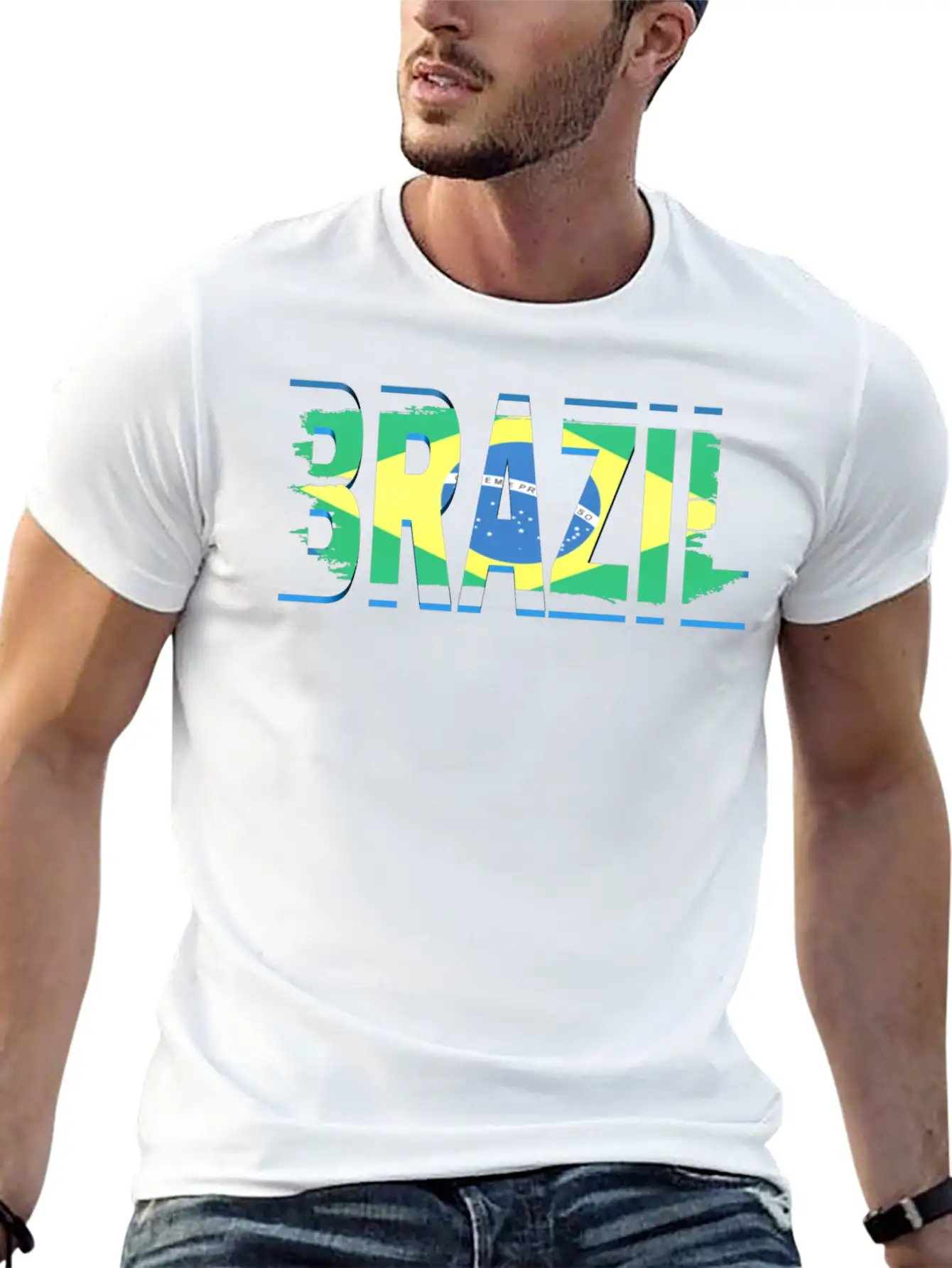 Brazil Art Text Unisex Casual T-Shirt – Clean Design For Daily Comfort