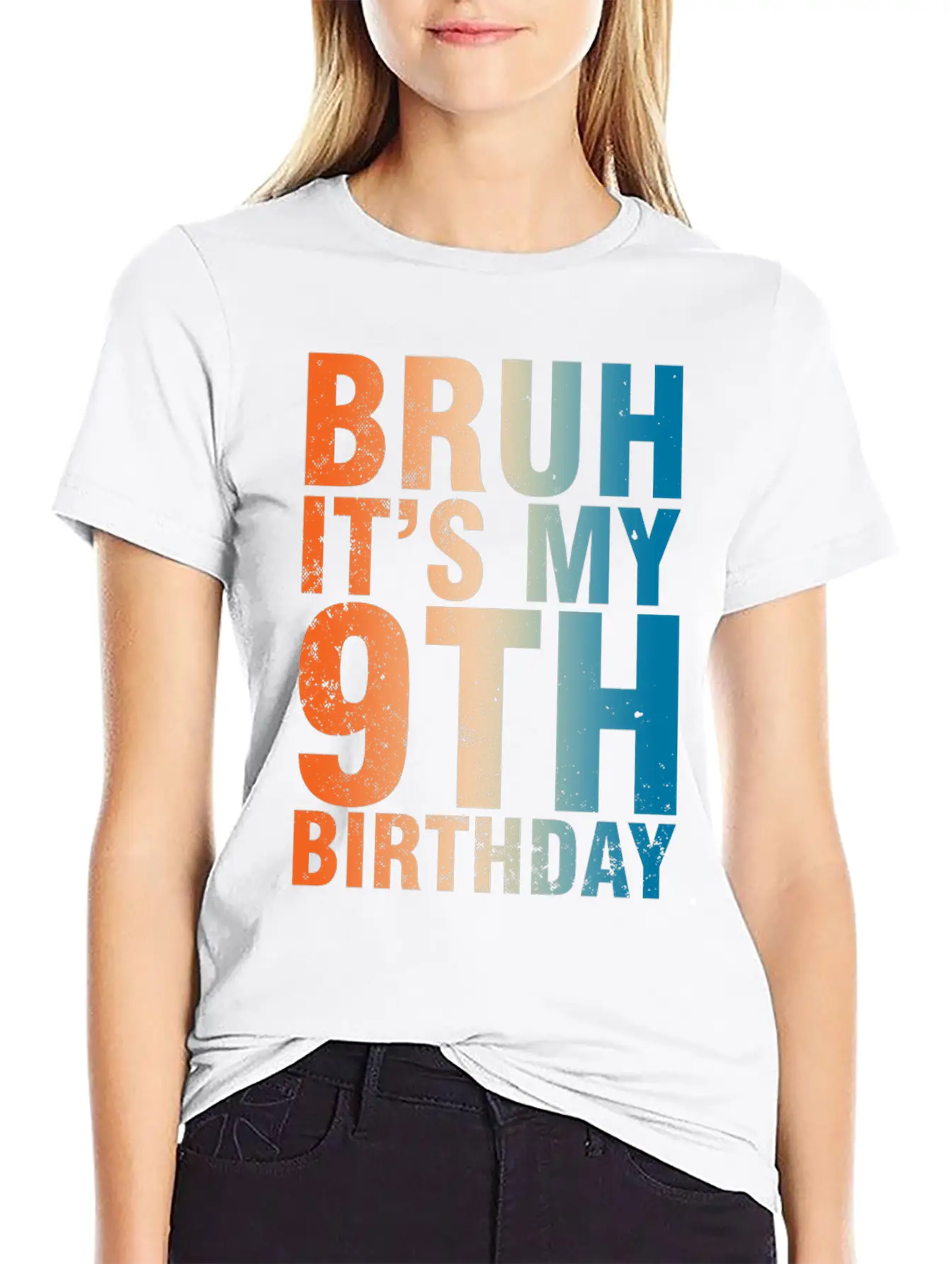 Bruh It's My 9th Birthday Celebration Unisex Casual T-Shirt – Clean Design For Daily Comfort