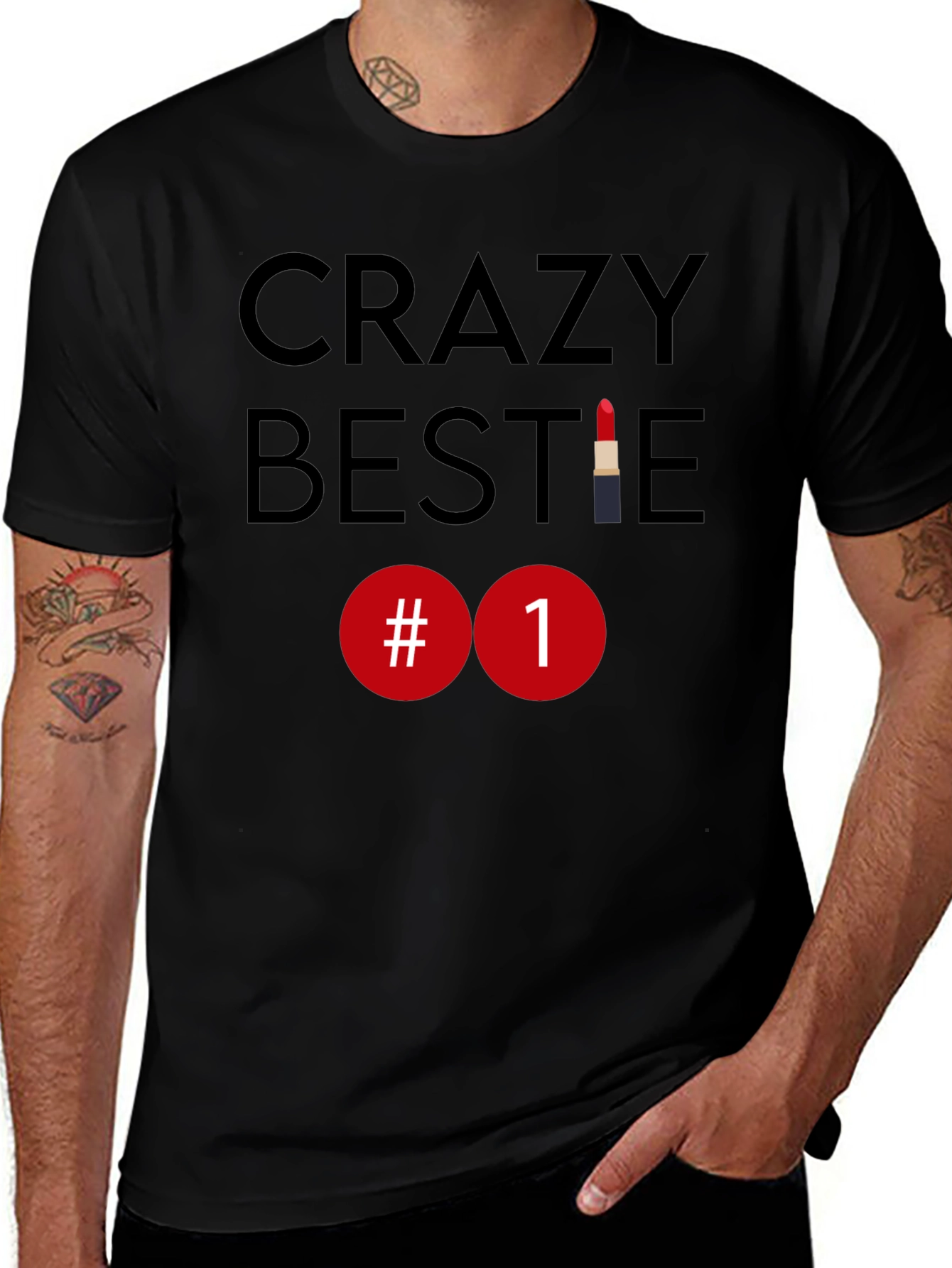 Crazy Bestie #1 Lipstick T-Shirt