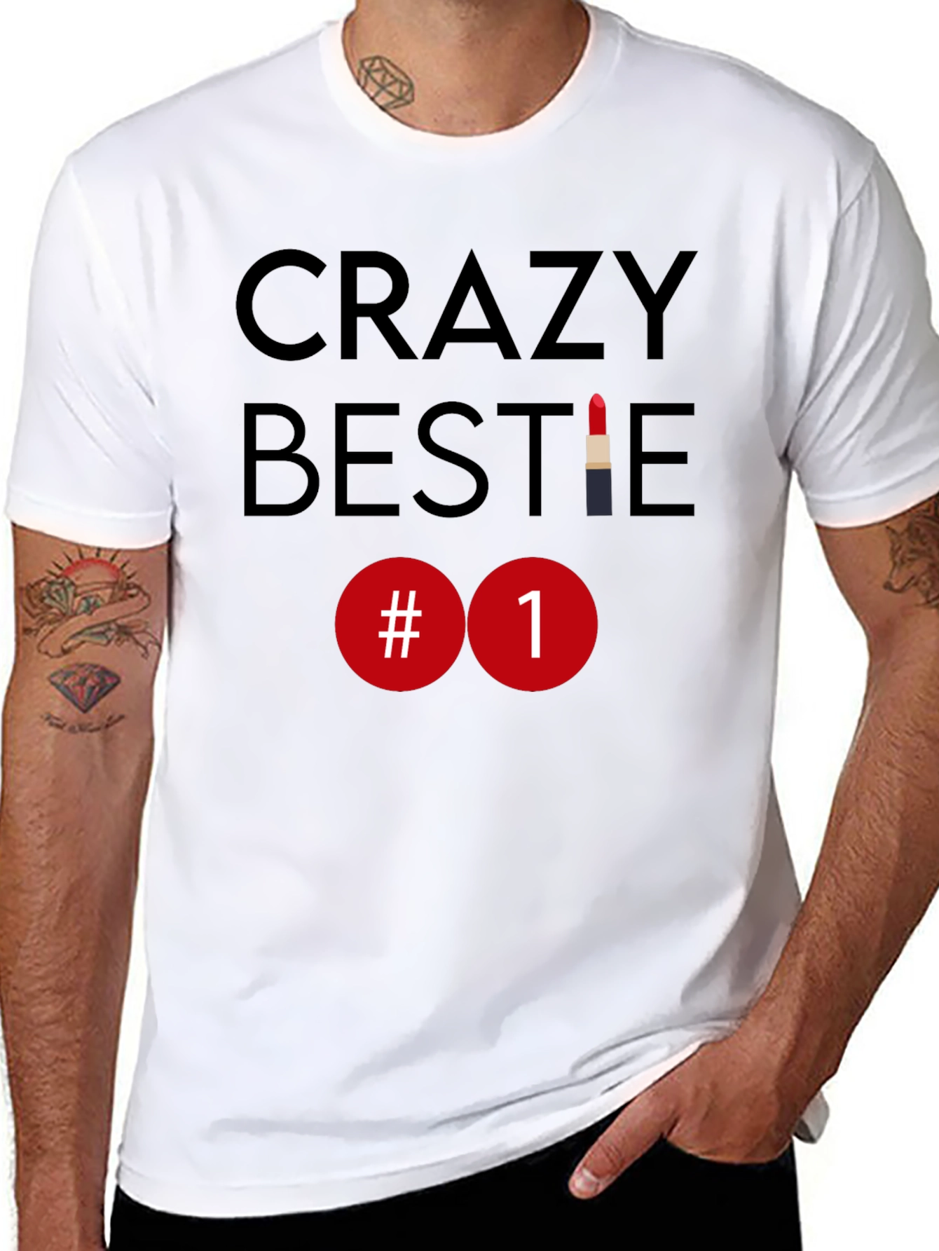 Crazy Bestie #1 Lipstick T-Shirt