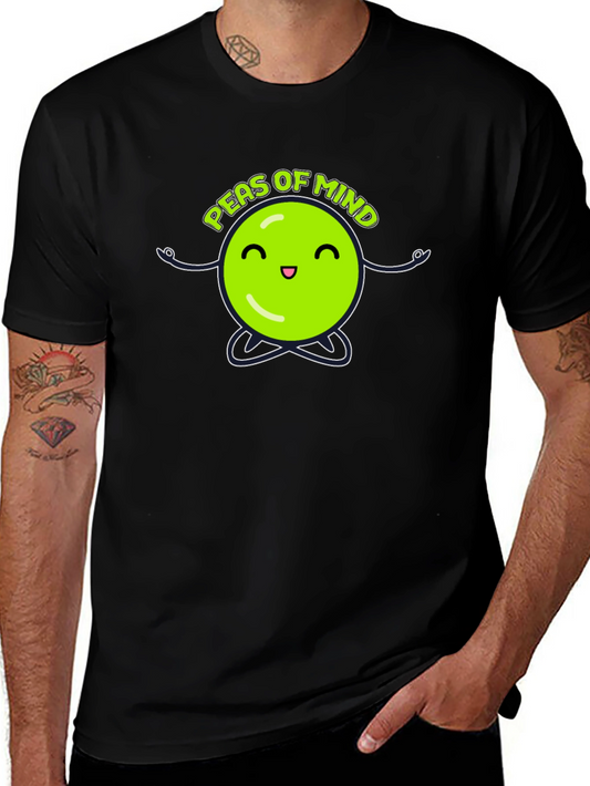 Peas of Mind Black Graphic T-Shirt