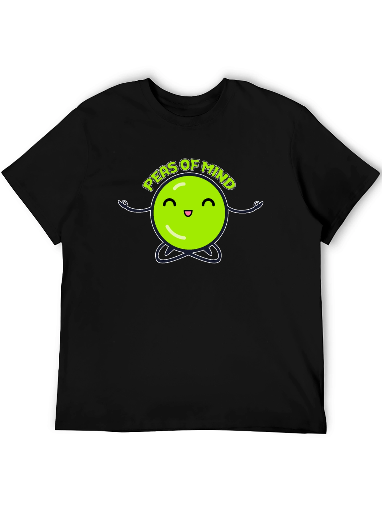 Peas of Mind Black Graphic T-Shirt