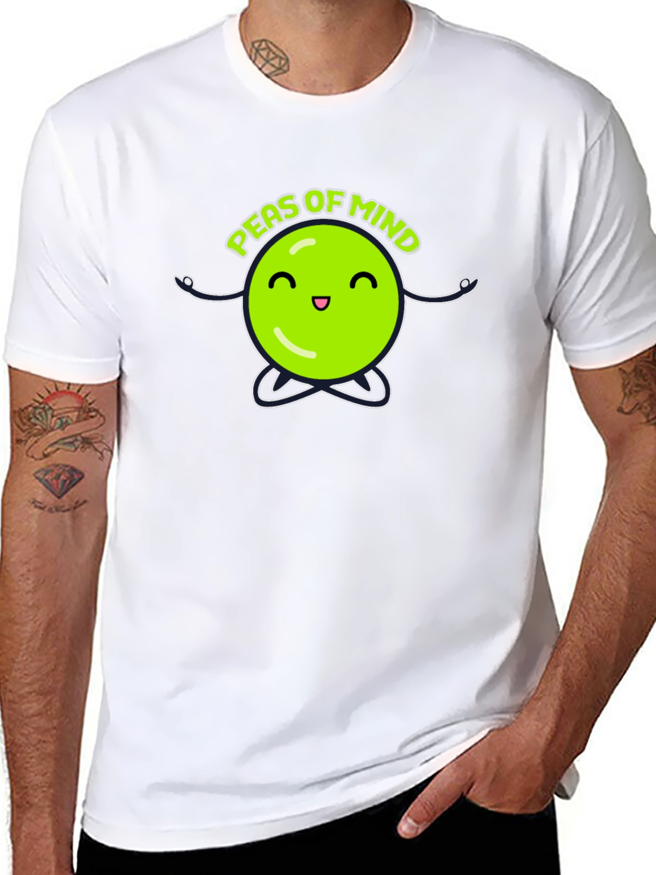 Peas of Mind Black Graphic T-Shirt