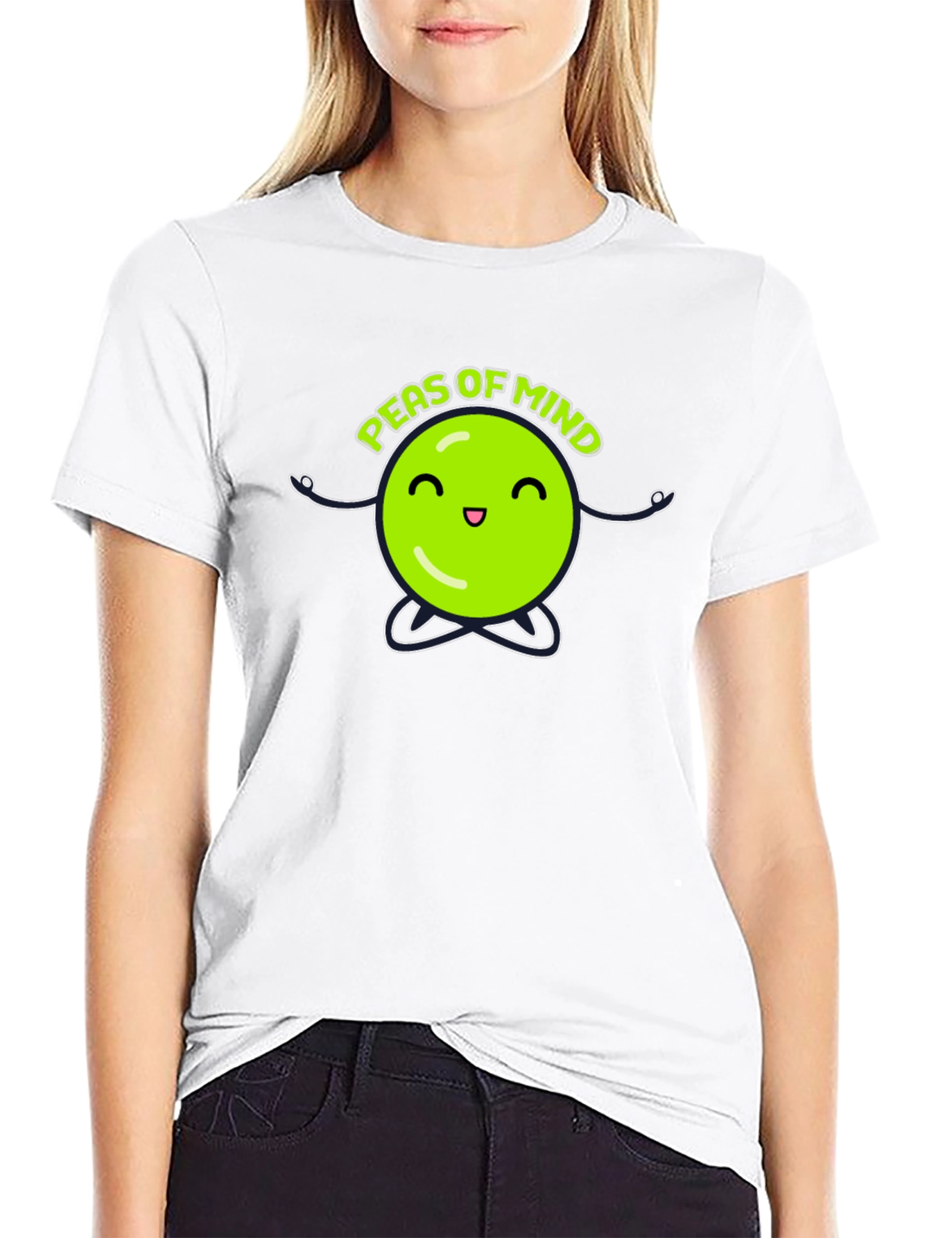Peas of Mind Black Graphic T-Shirt