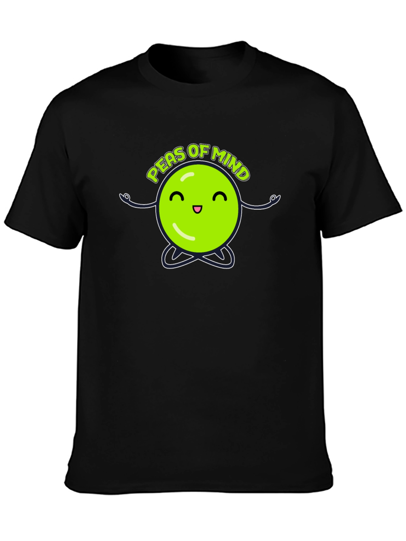 Peas of Mind Black Graphic T-Shirt