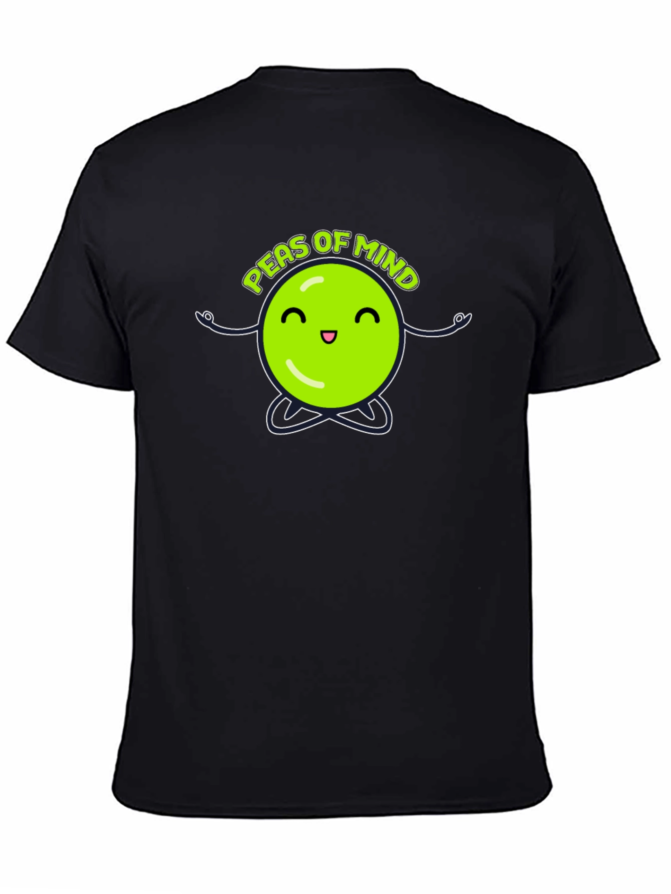 Peas of Mind Black Graphic T-Shirt