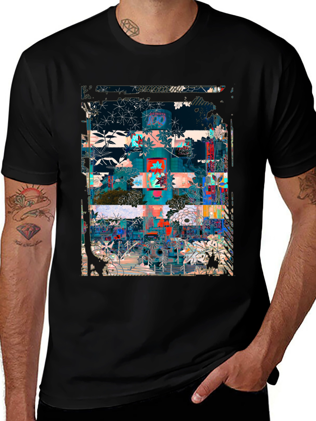Abstract Floral Urban T-Shirt