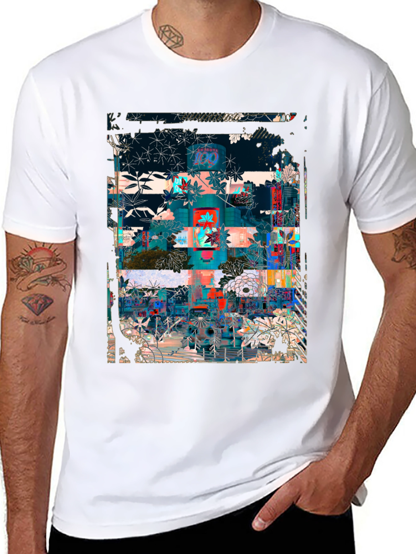 Abstract Floral Urban T-Shirt