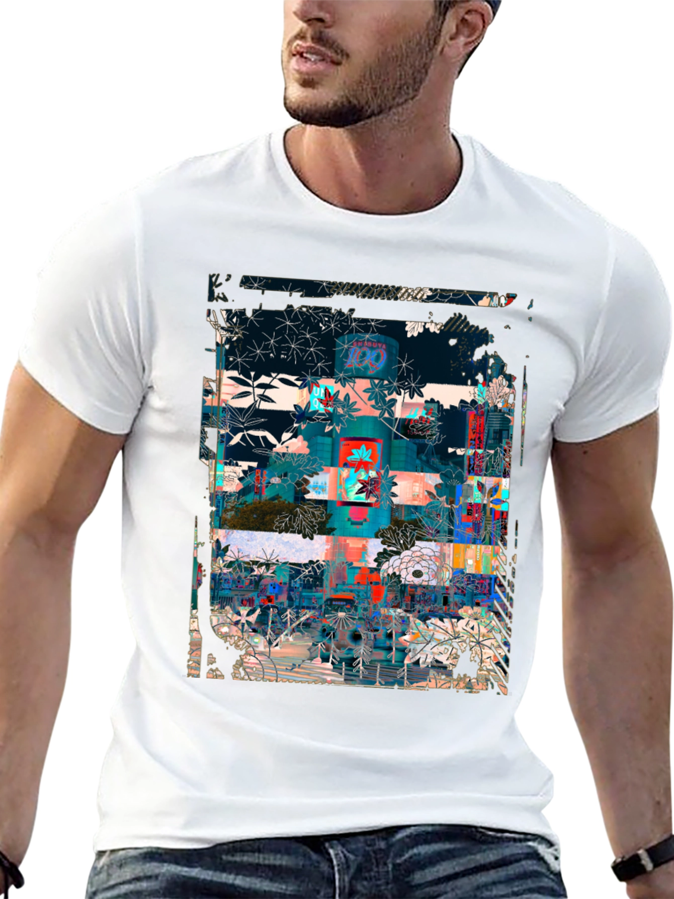 Abstract Floral Urban T-Shirt