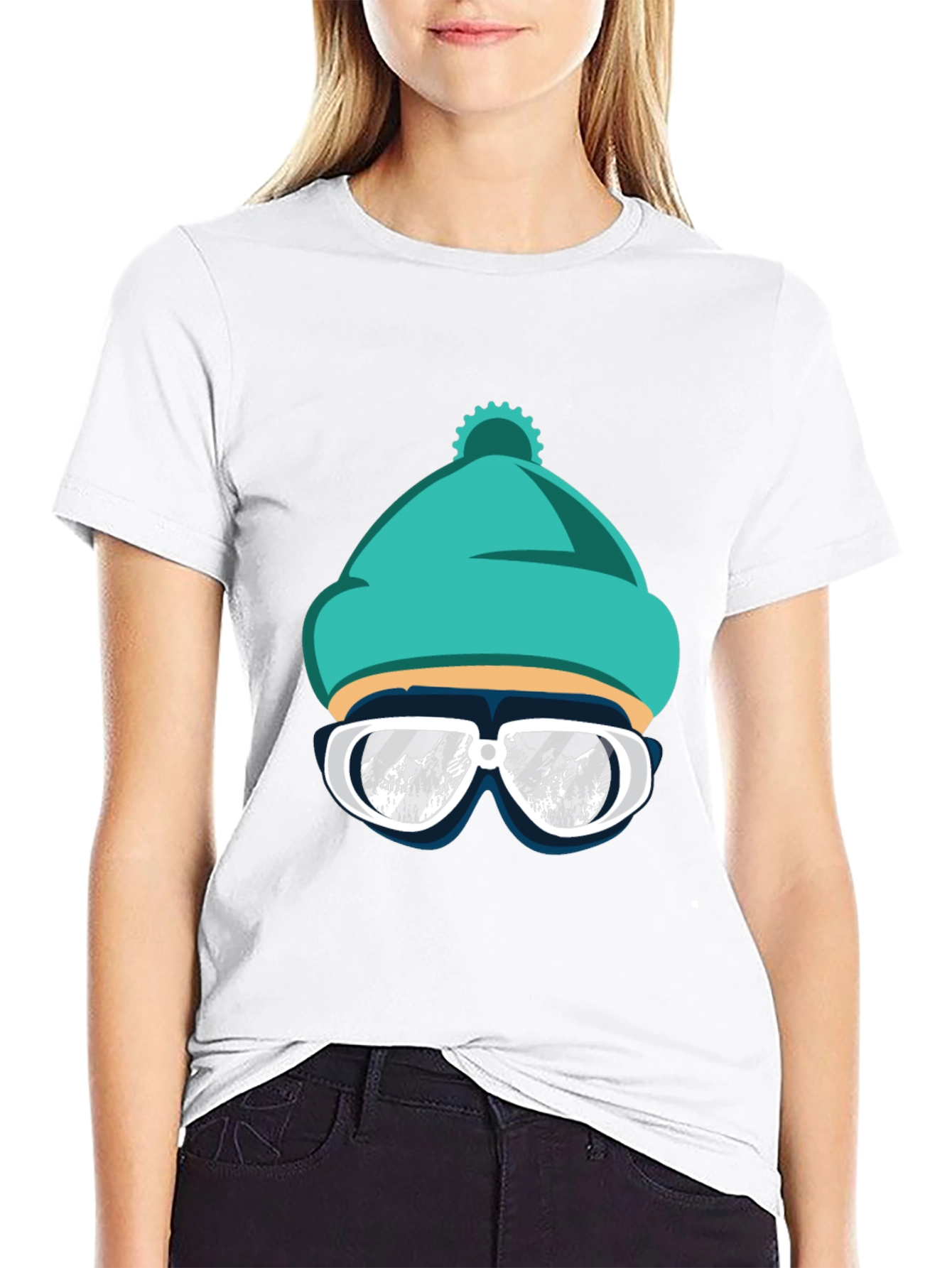 Cool Winter Ski Beanie T-Shirt