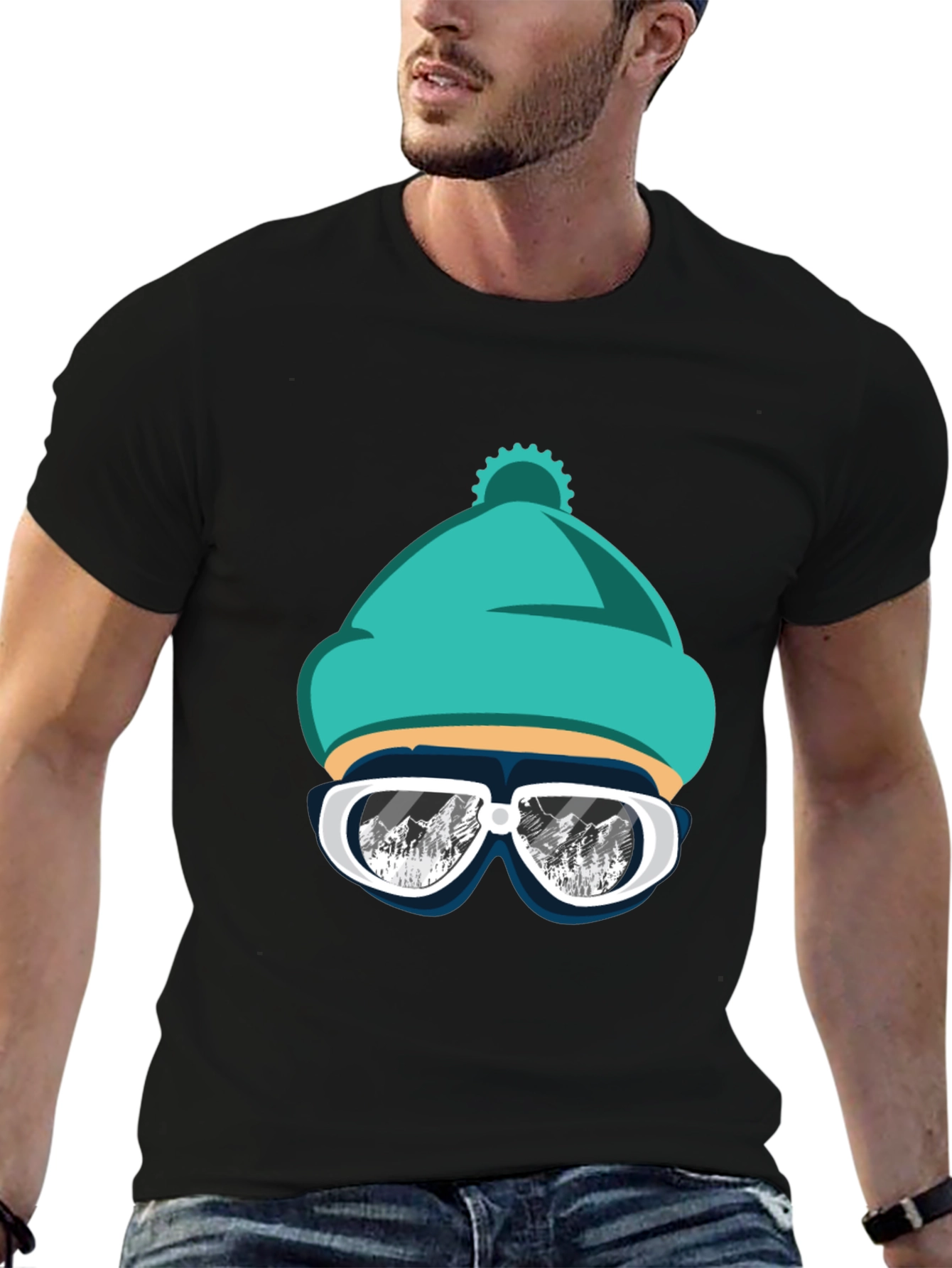 Cool Winter Ski Beanie T-Shirt