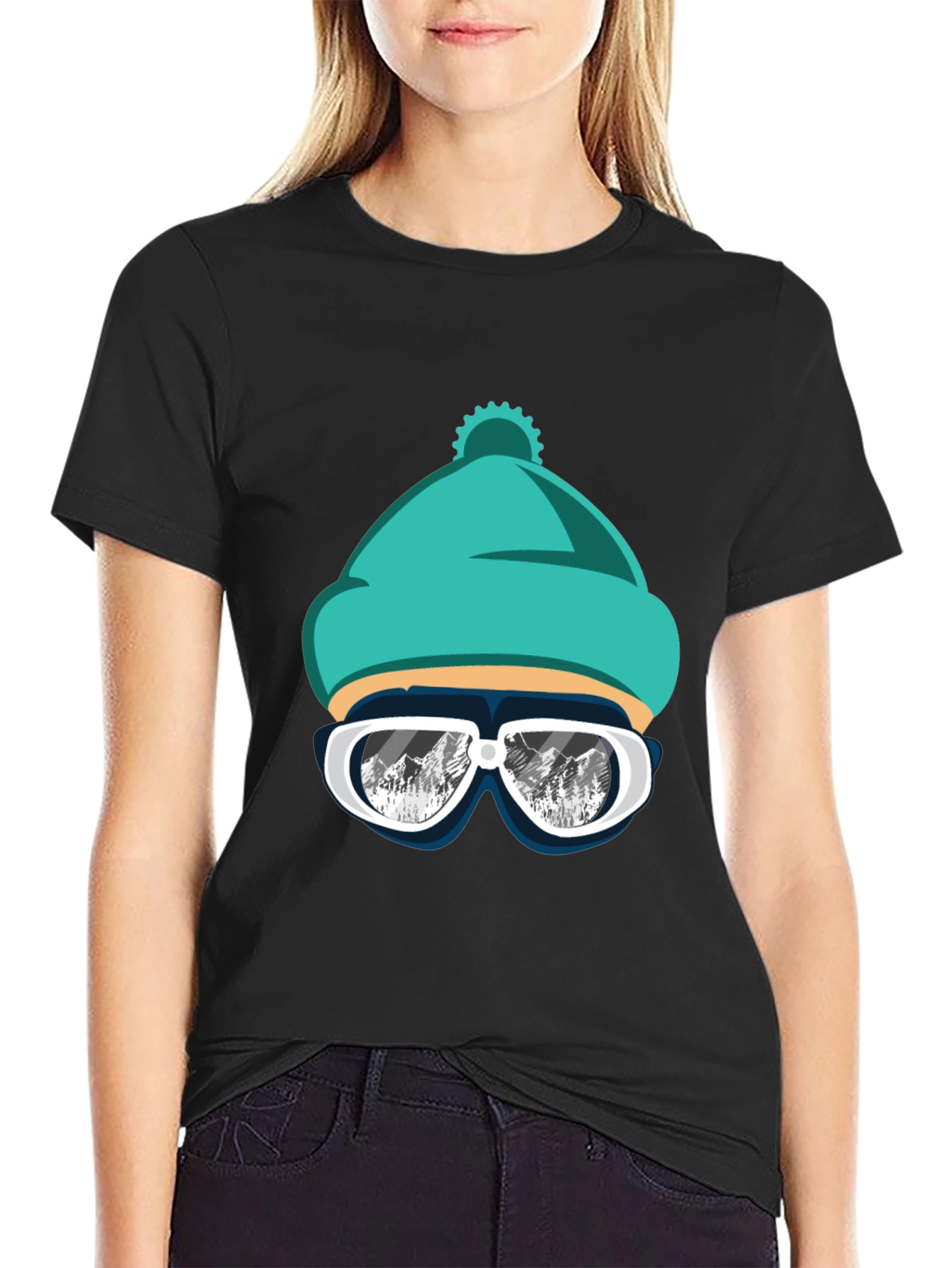 Cool Winter Ski Beanie T-Shirt