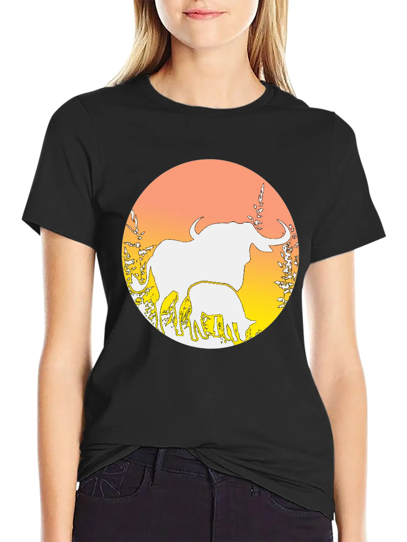 Buffalo - Sunset Africa Safari Unisex Casual T-Shirt – Clean Design For Daily Comfort