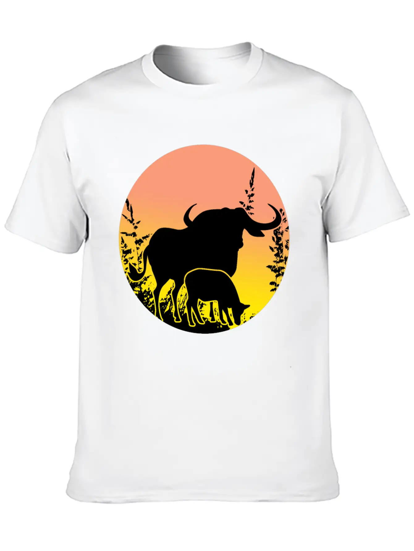 Buffalo - Sunset Africa Safari Unisex Casual T-Shirt – Clean Design For Daily Comfort