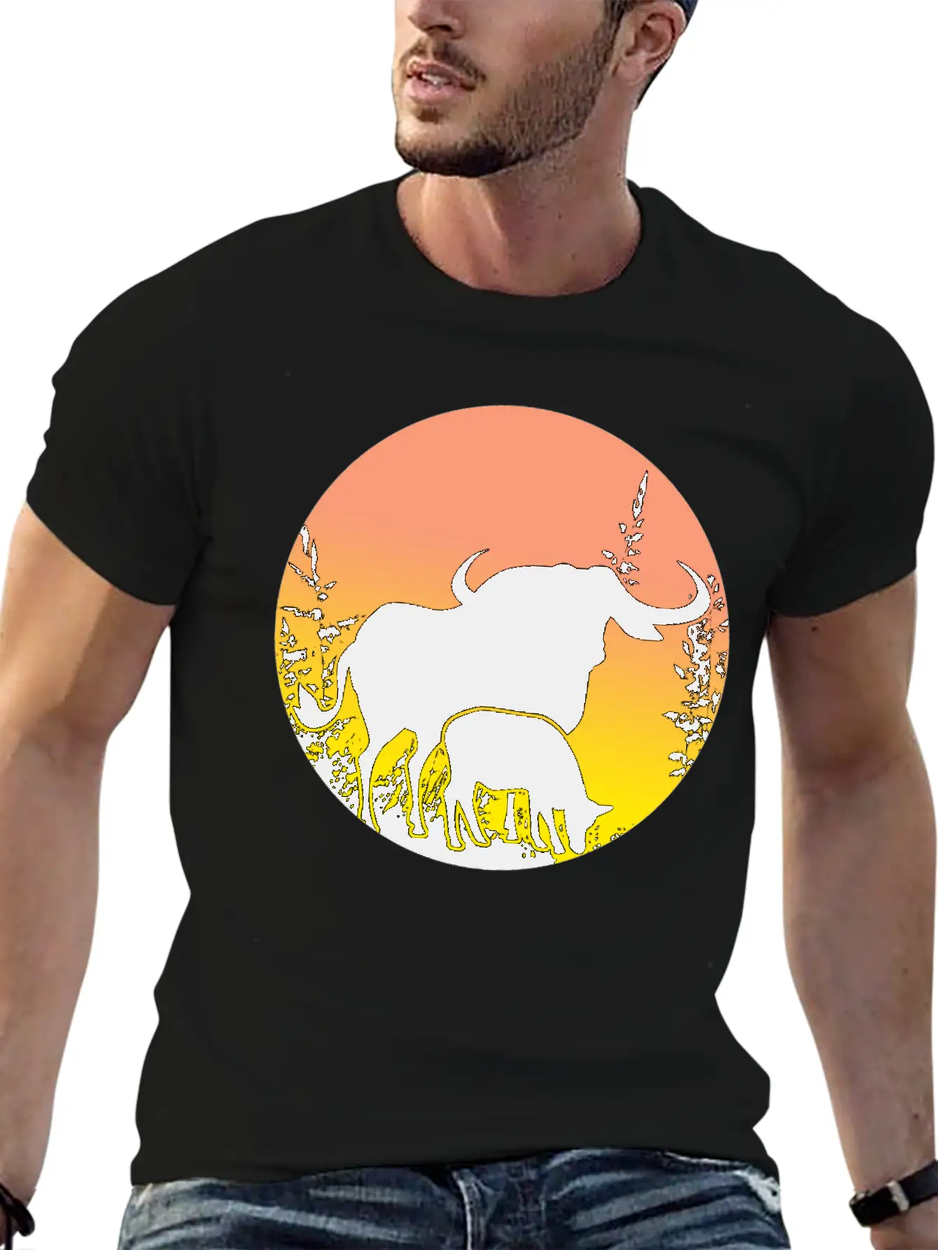 Buffalo - Sunset Africa Safari Unisex Casual T-Shirt – Clean Design For Daily Comfort