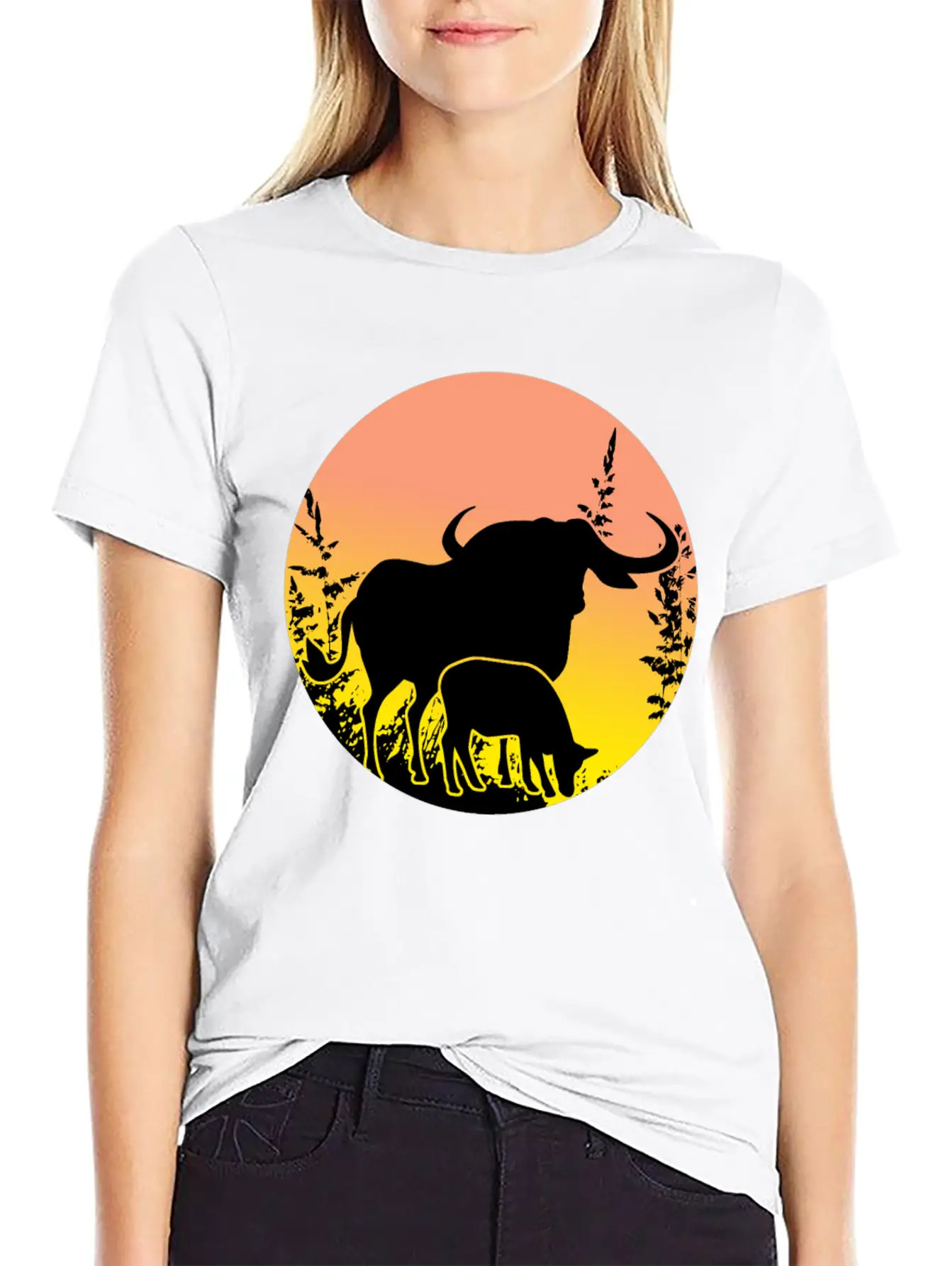 Buffalo - Sunset Africa Safari Unisex Casual T-Shirt – Clean Design For Daily Comfort