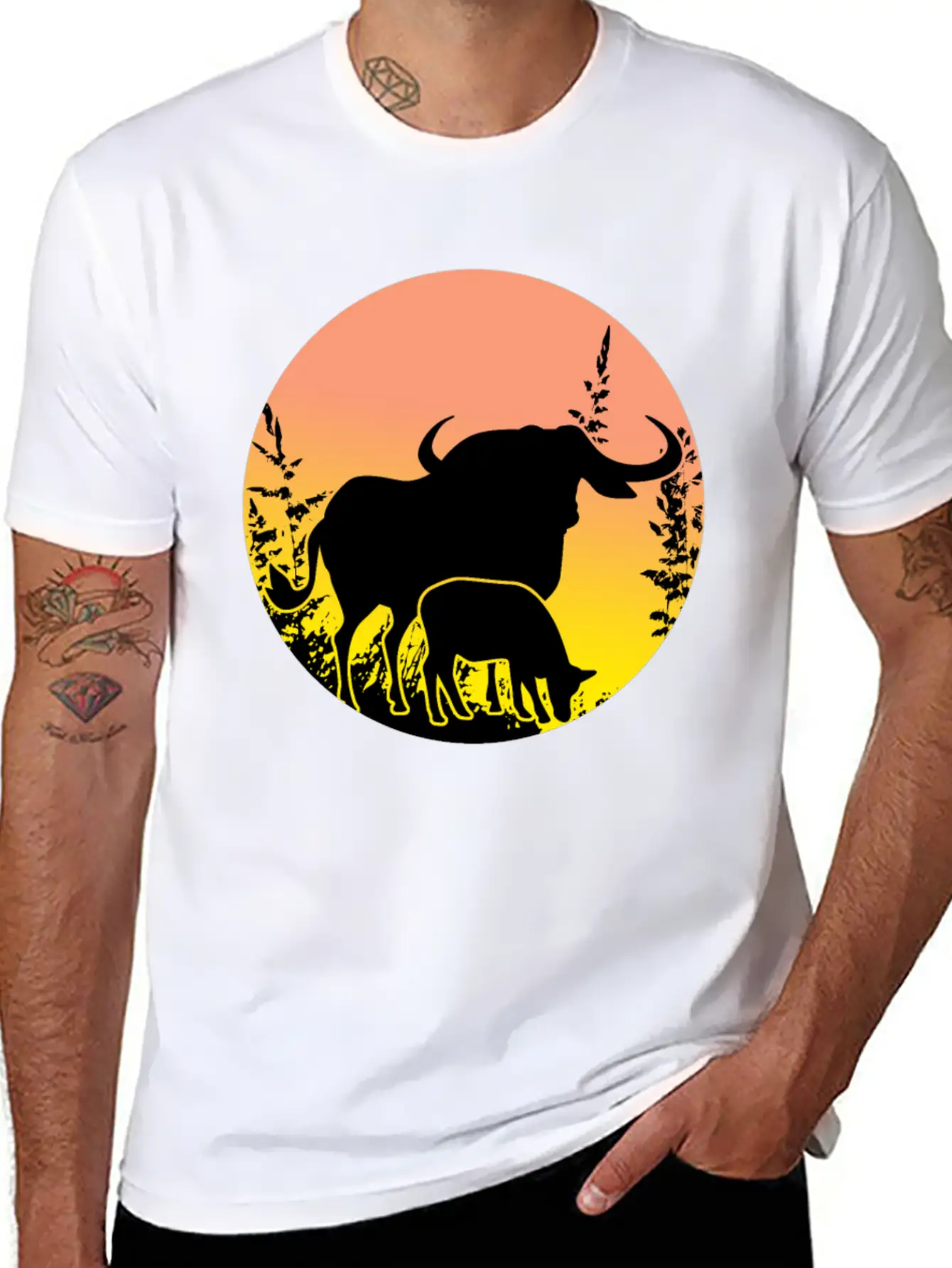 Buffalo - Sunset Africa Safari Unisex Casual T-Shirt – Clean Design For Daily Comfort