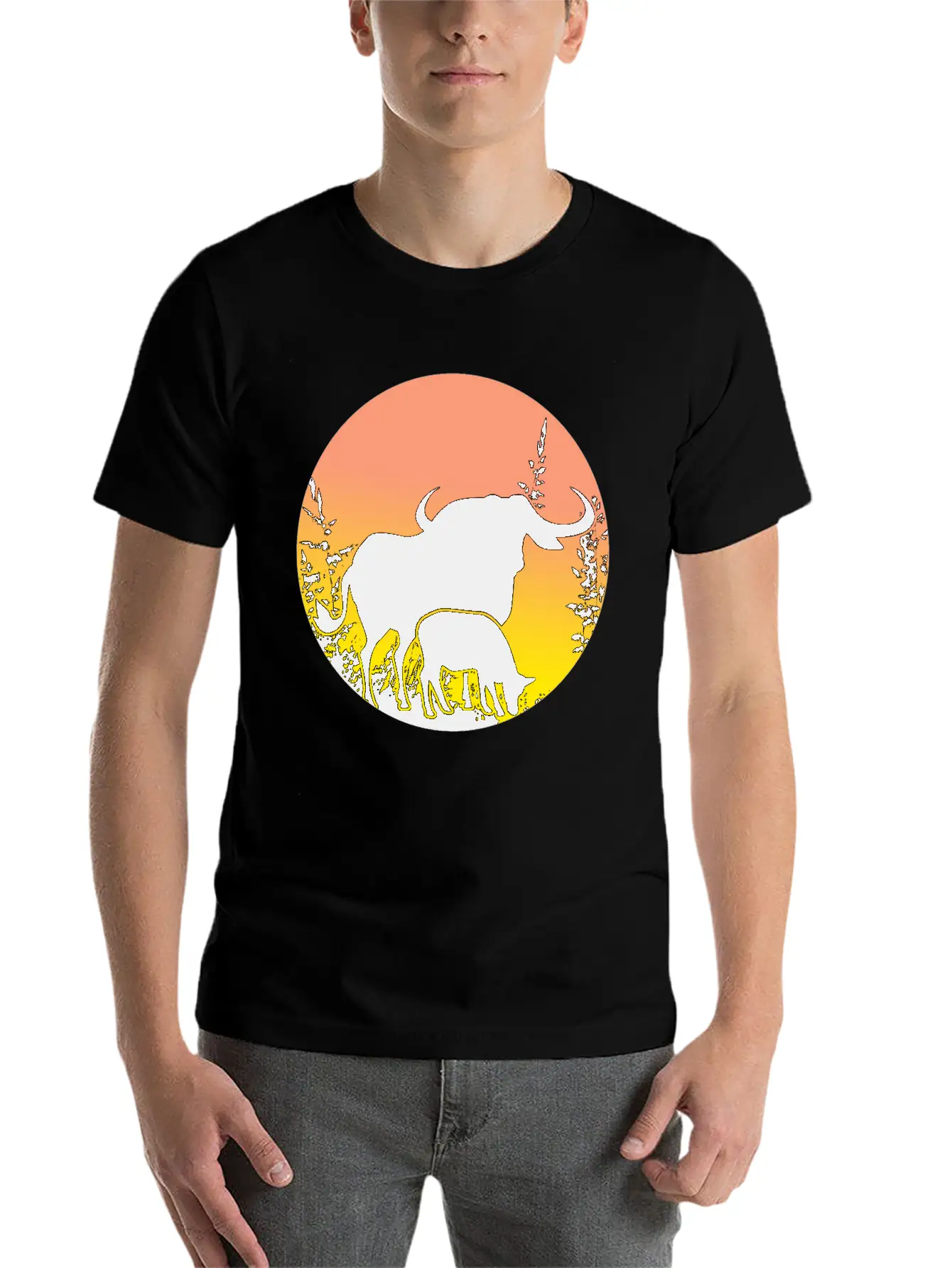 Buffalo - Sunset Africa Safari Unisex Casual T-Shirt – Clean Design For Daily Comfort