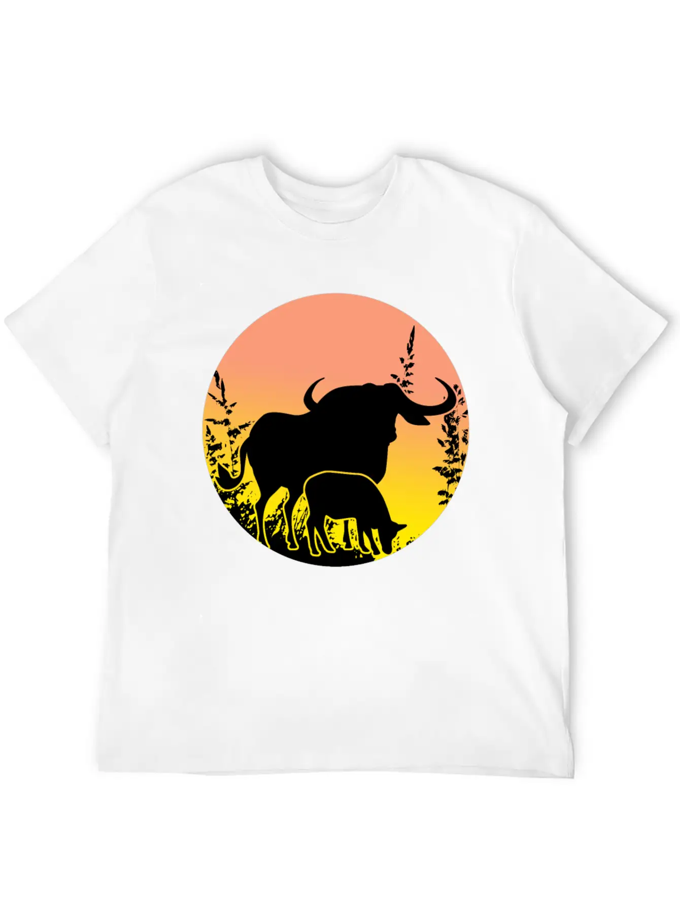 Buffalo - Sunset Africa Safari Unisex Casual T-Shirt – Clean Design For Daily Comfort