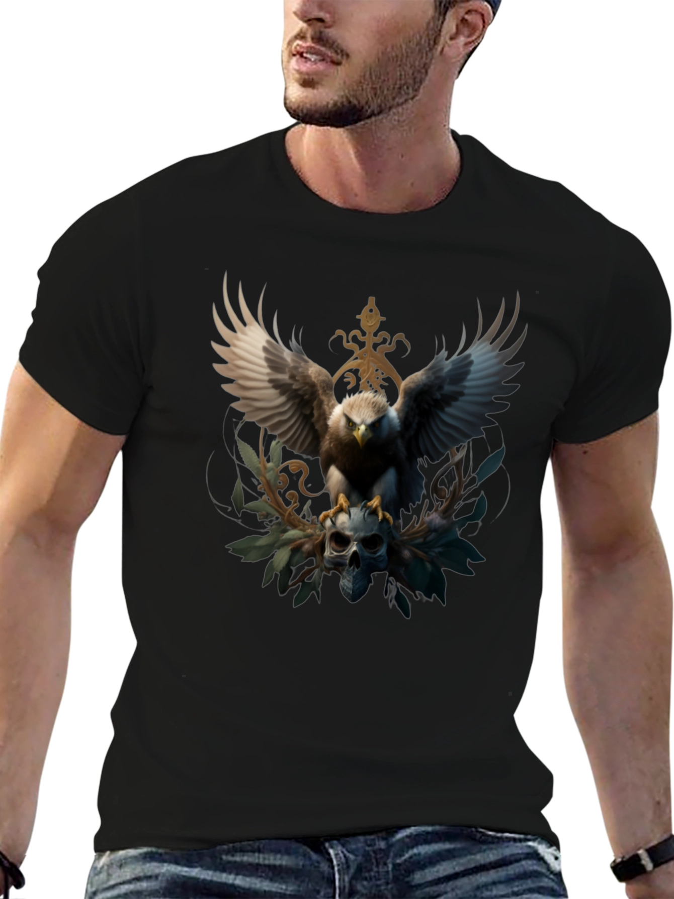 Eagle Skull T-Shirt - Striking Graphic Tee