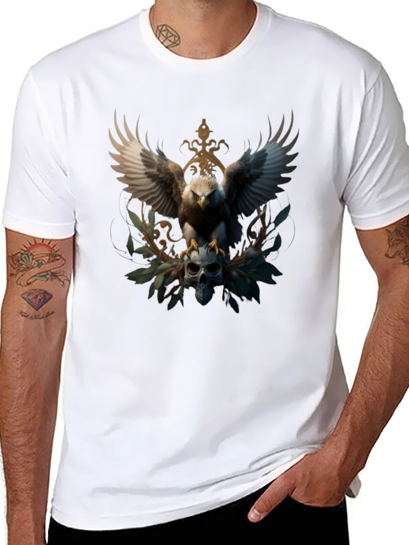 Eagle Skull T-Shirt - Striking Graphic Tee
