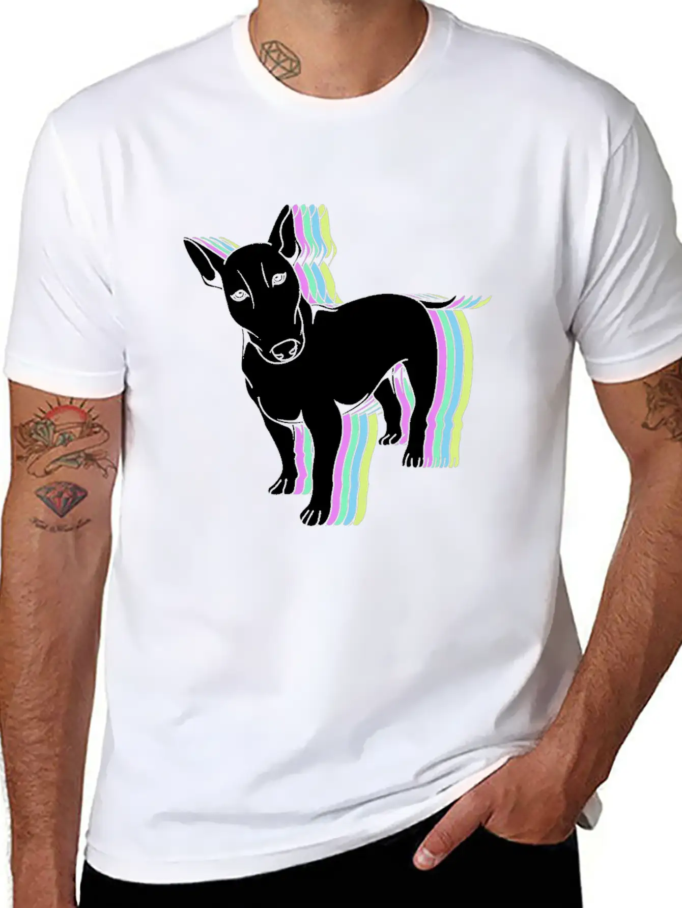Bull Terrier Lover Colorful Bull Terrier Unisex Casual T-Shirt – Clean Design For Daily Comfort