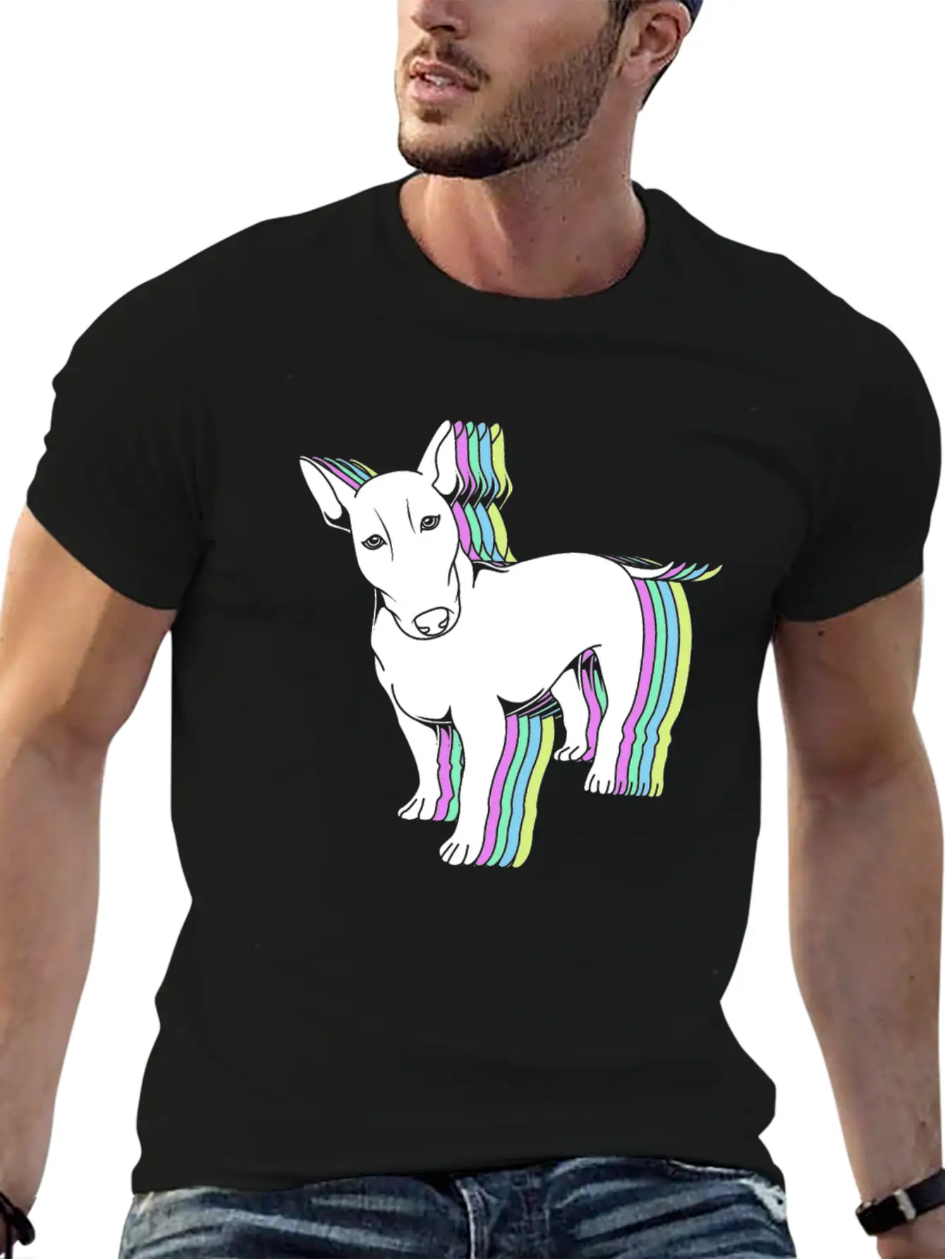 Bull Terrier Lover Colorful Bull Terrier Unisex Casual T-Shirt – Clean Design For Daily Comfort