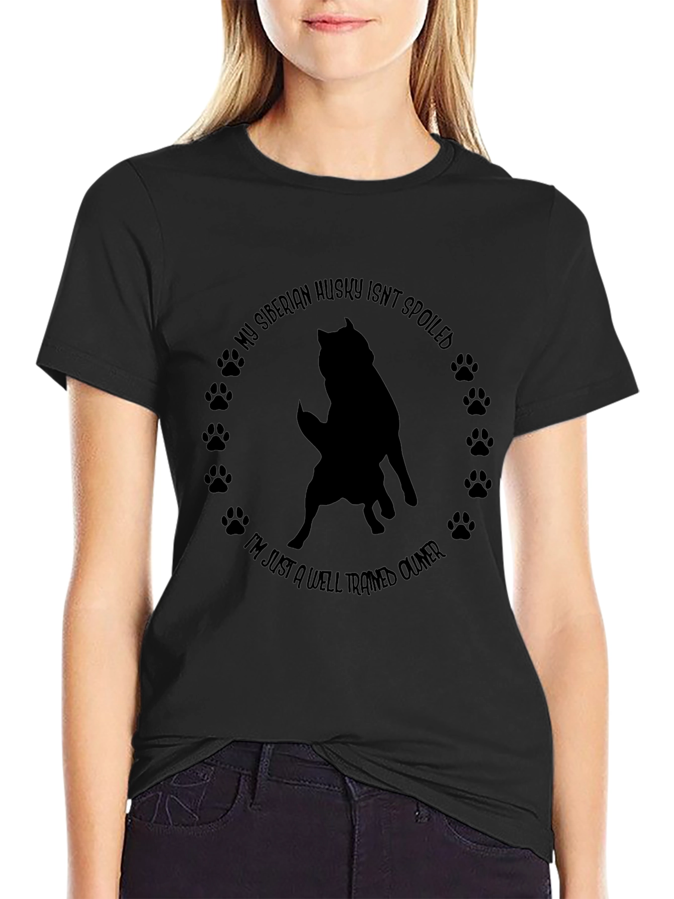 Siberian Husky Owner Black Graphic Tee