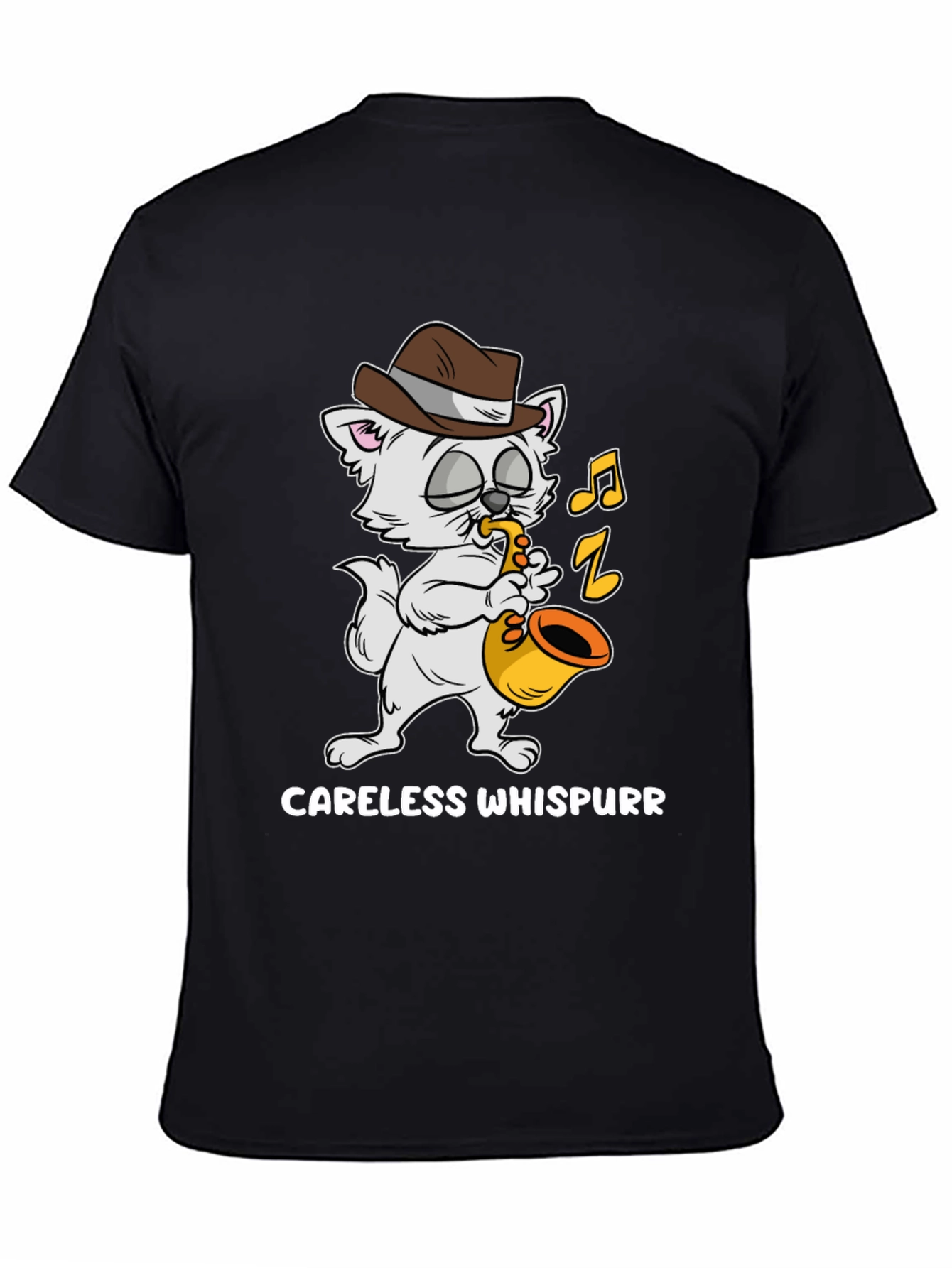 Careless Whispurr Cat Saxophone T-Shirt