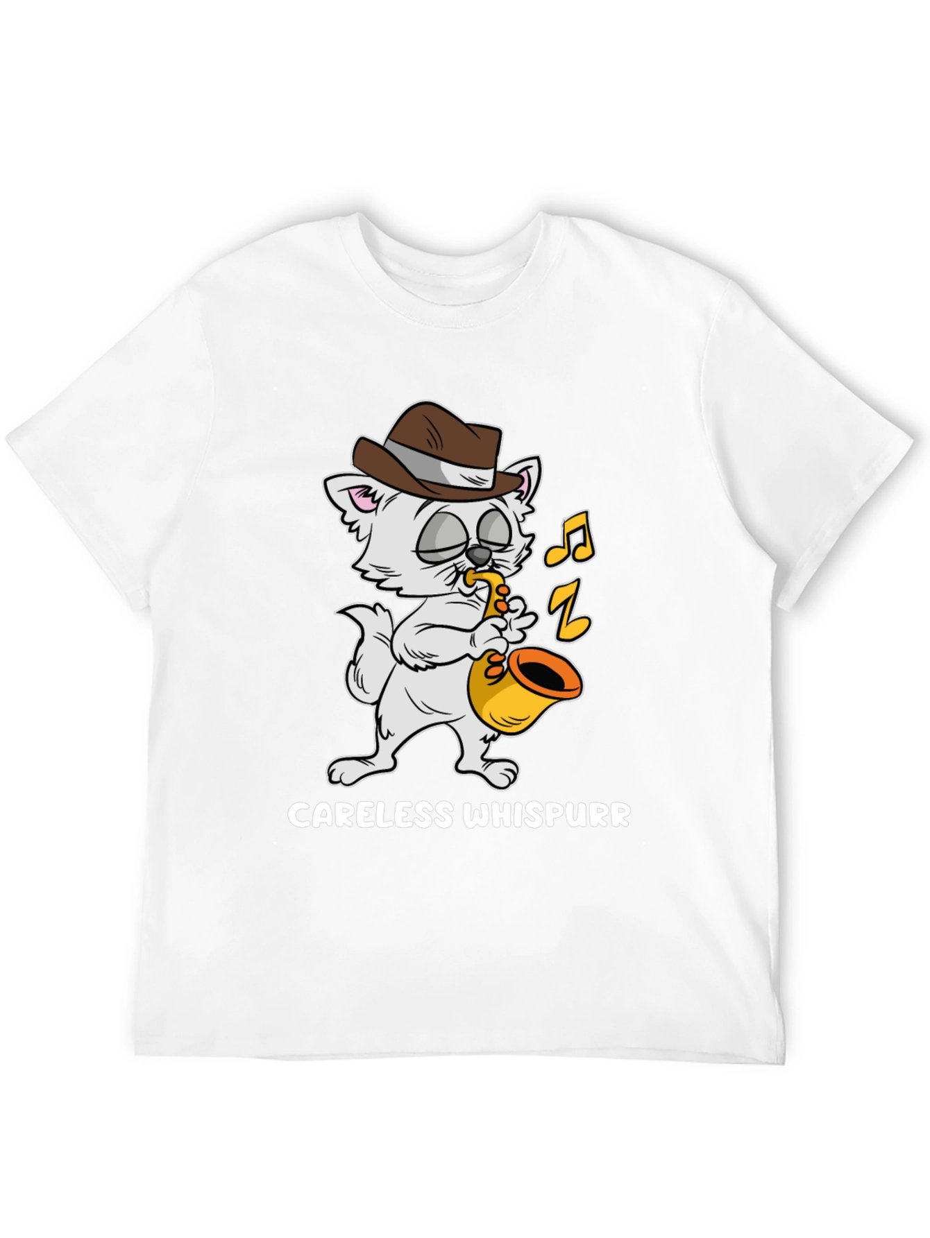 Careless Whispurr Cat Saxophone T-Shirt