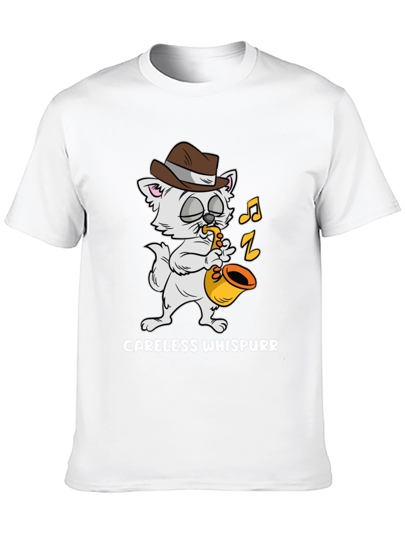 Careless Whispurr Cat Saxophone T-Shirt